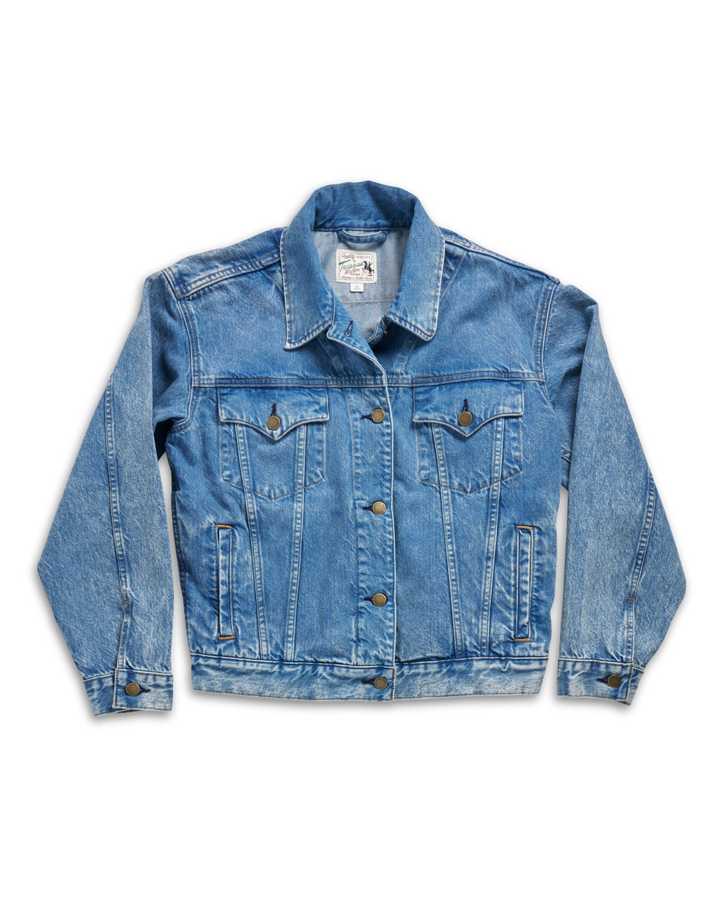 Women's Denim Trucker Jacket - Medium Wash Denim