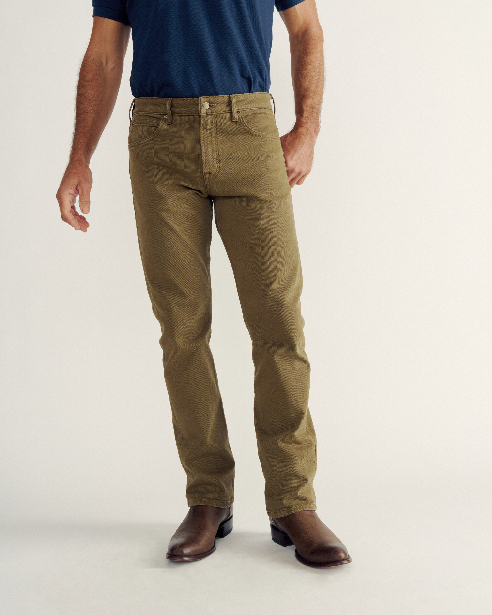 Men's Slim Straight Stretch Twill - Olive Stretch Twill