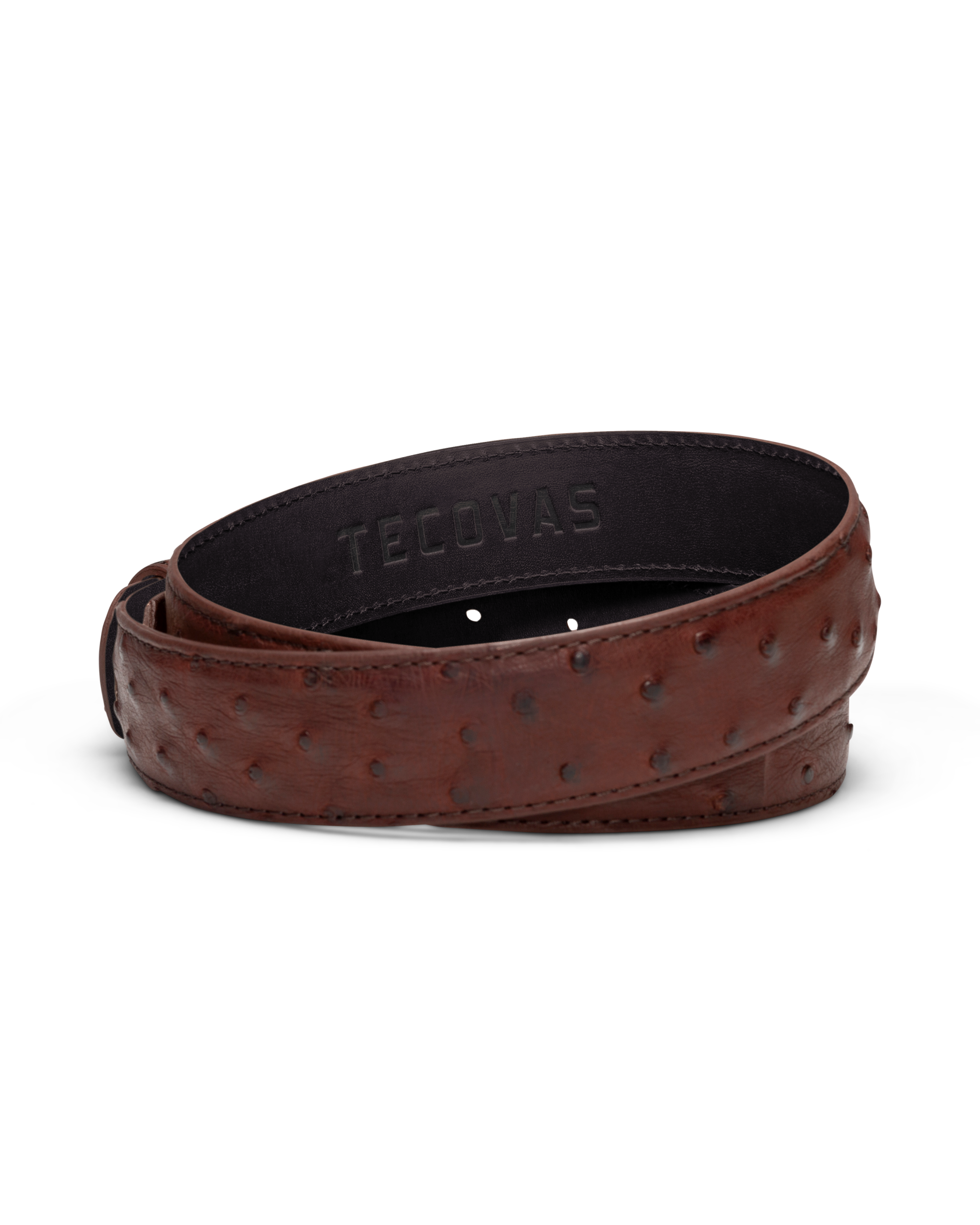 Men's Ostrich Belt - Mahogany Ostrich