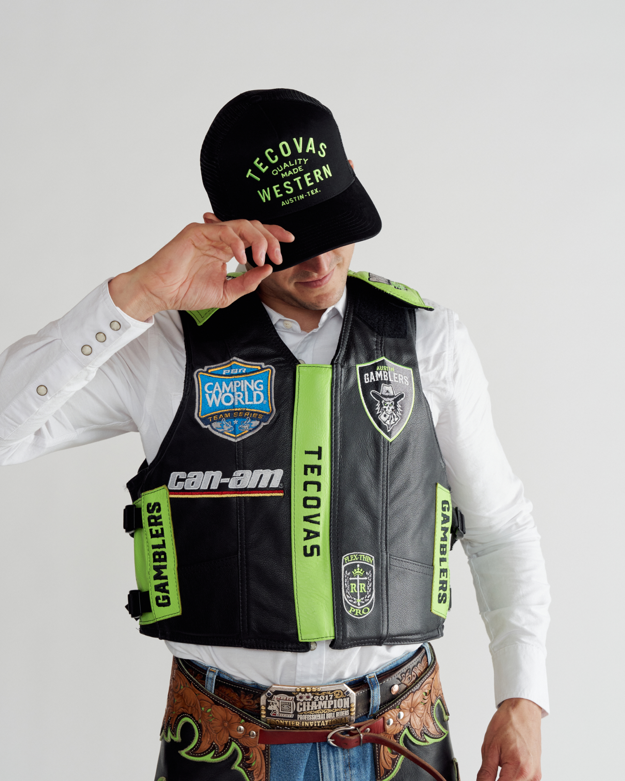 Quality Made Trucker Hat - Black Gamblers Green Cotton Polyester