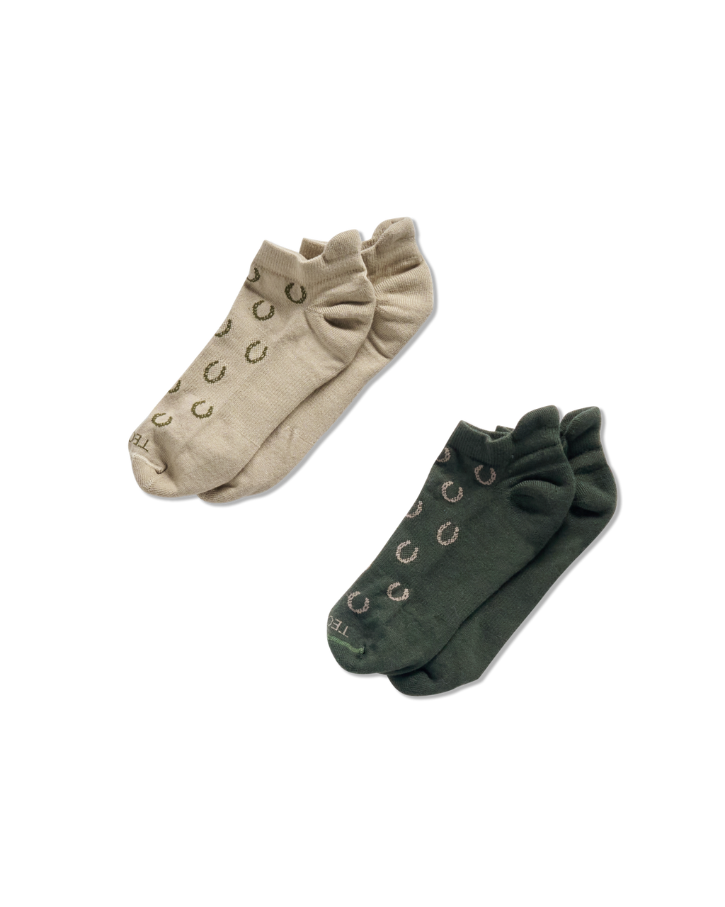 Horseshoe Ankle Sock (2-Pack) - Green Sand Polyester Spandex
