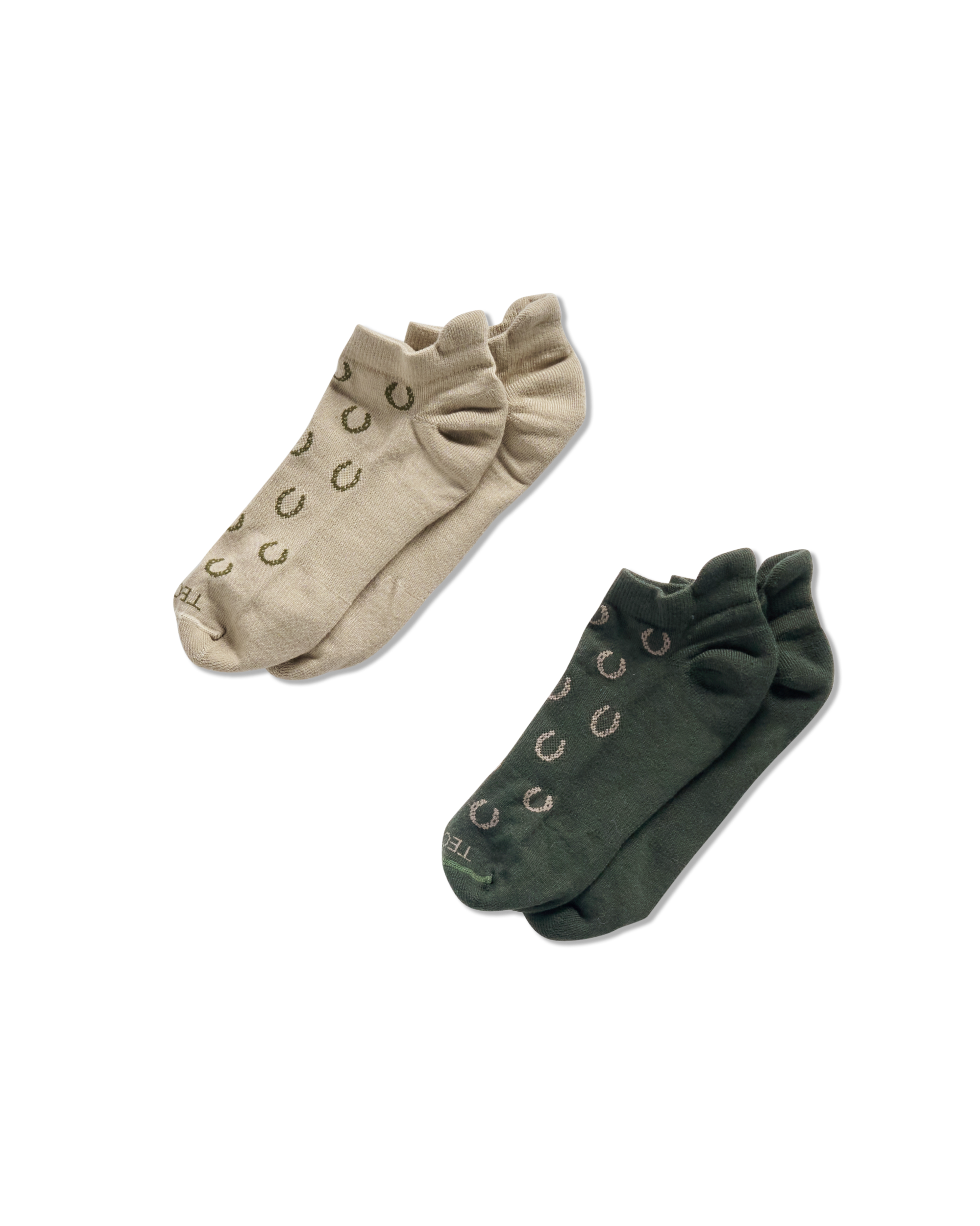 Horseshoe Ankle Sock (2-Pack) - Green Sand Polyester Spandex