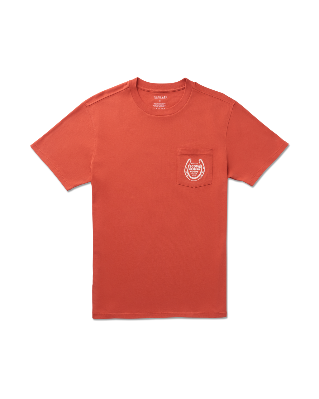 Men's Horseshoe Pocket Tee - Orange Bone Pima Cotton
