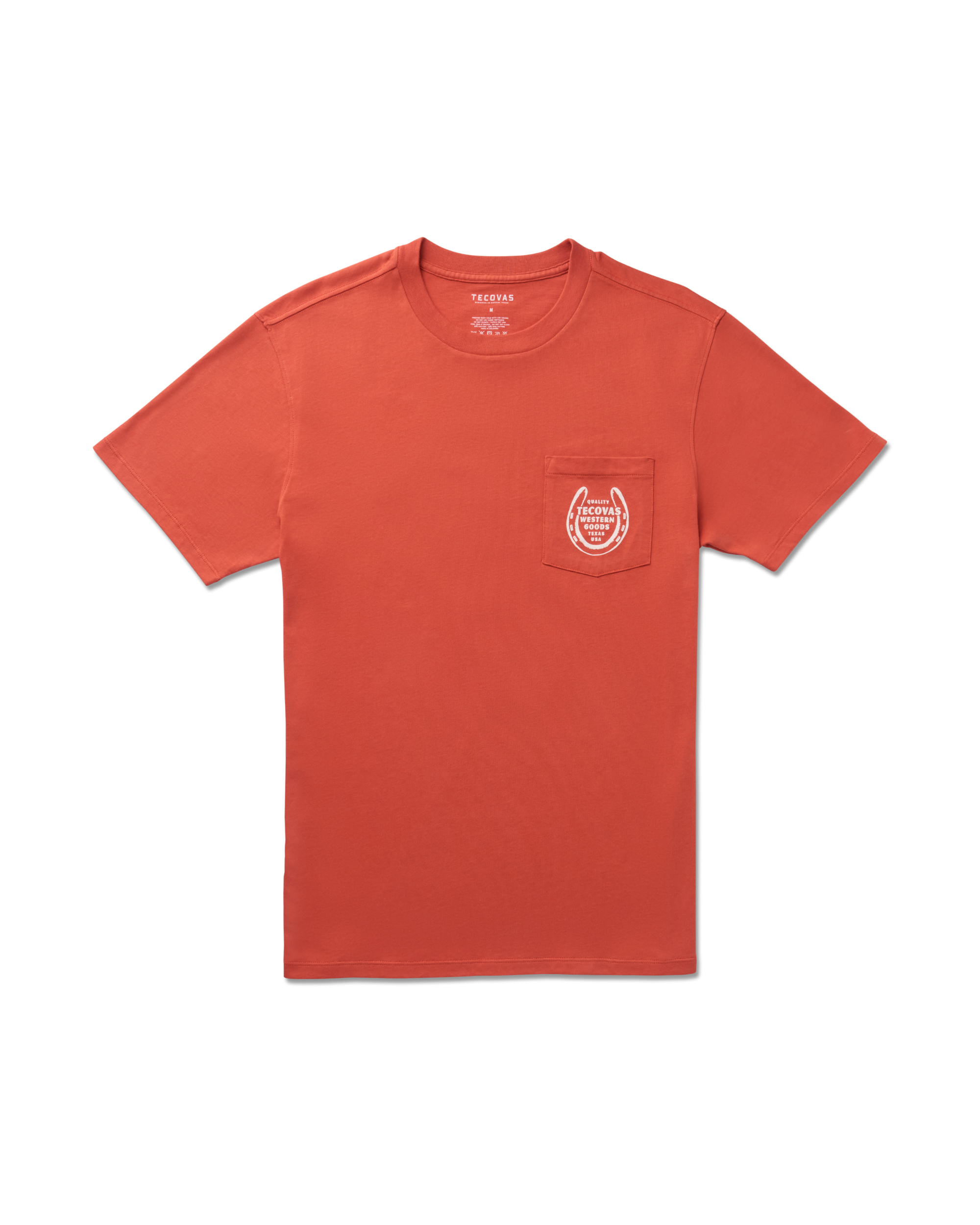 Men's Horseshoe Pocket Tee - Orange Bone Pima Cotton