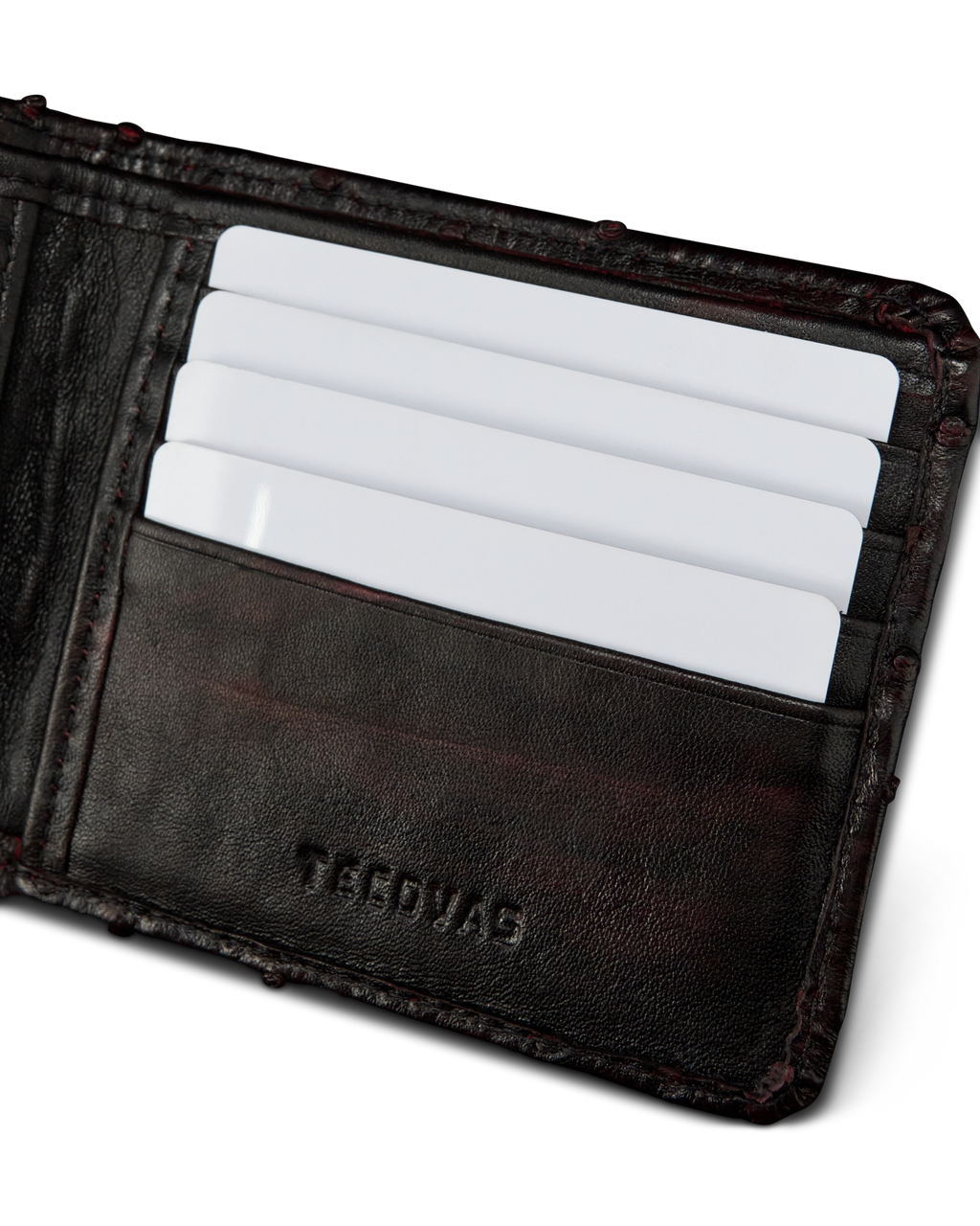 Ostrich Billfold - Black Cherry Ostrich