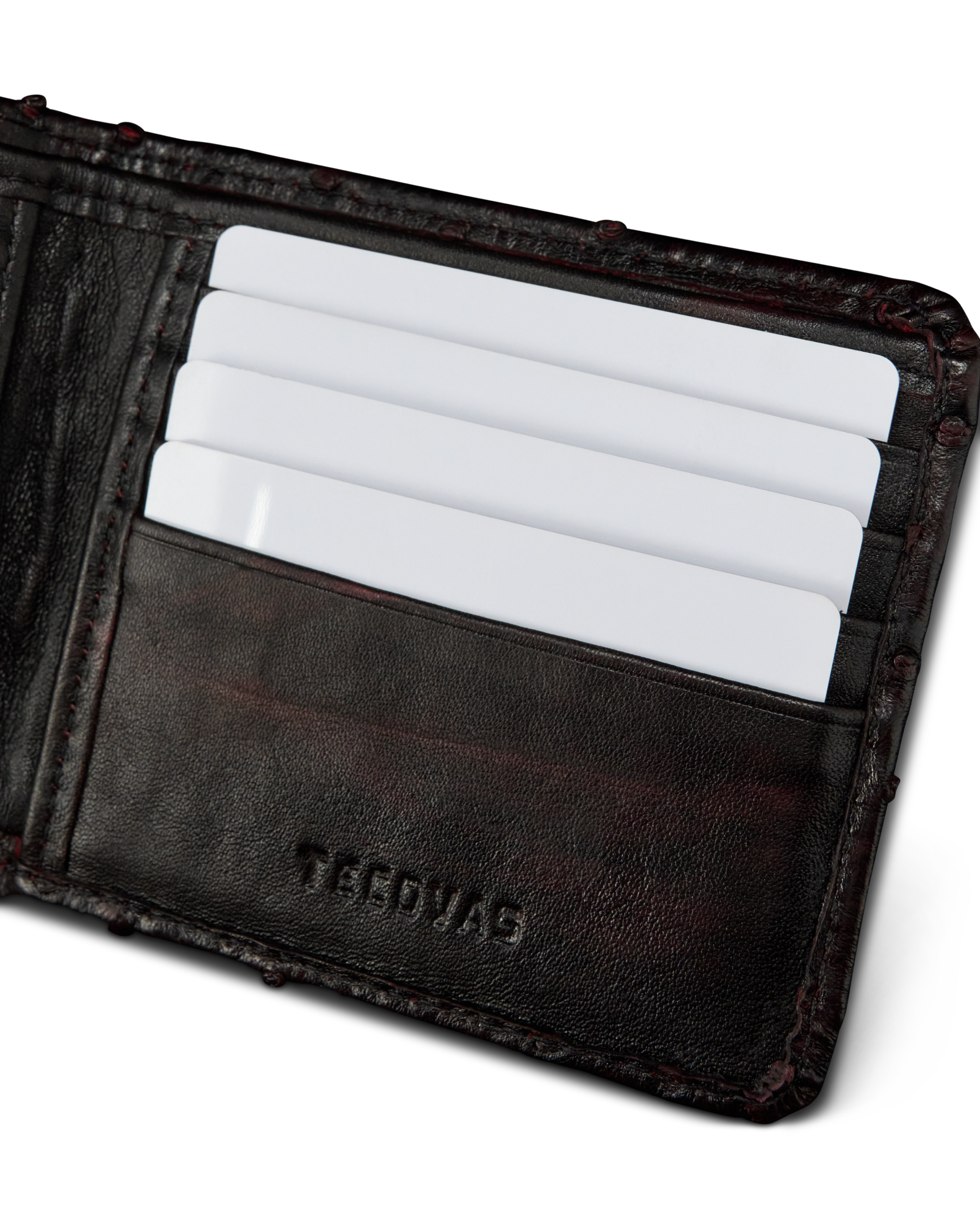 Ostrich Billfold - Black Cherry Ostrich