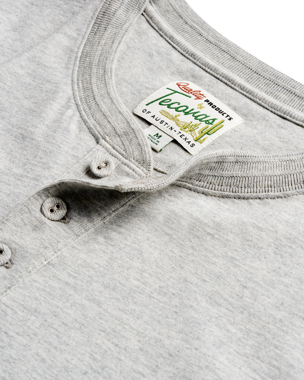 Men's Standard Issue Short Sleeve Henley - Gray Heather Pima Cotton