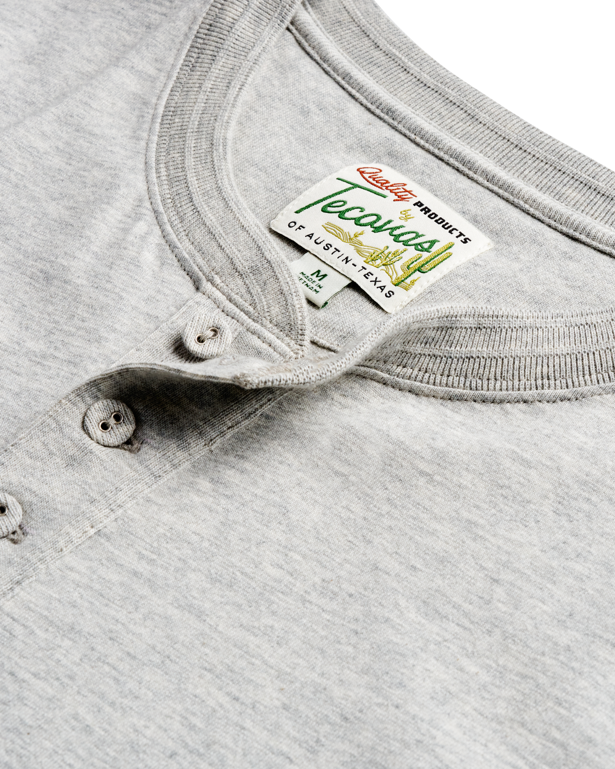 Men's Standard Issue Short Sleeve Henley - Gray Heather Pima Cotton