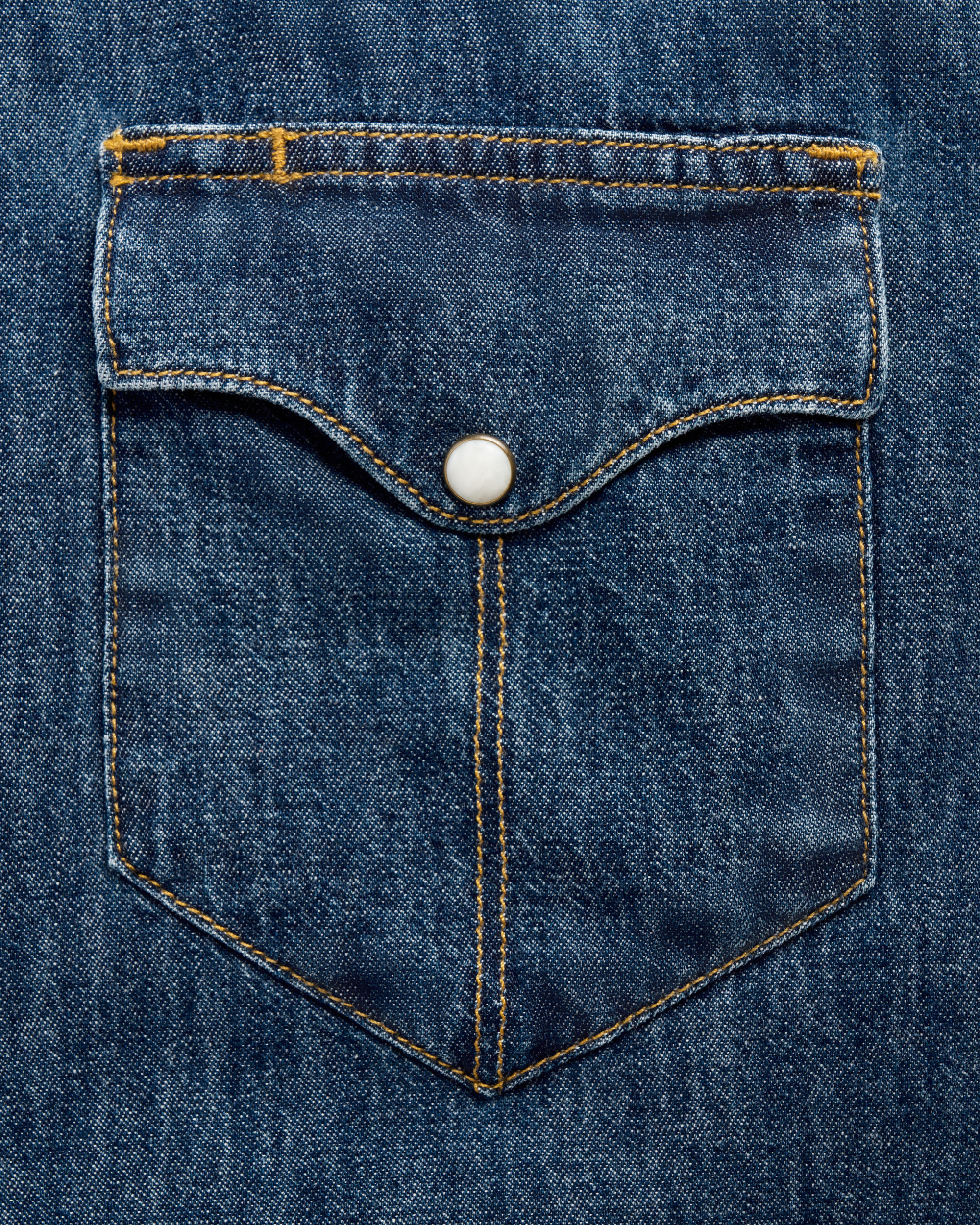 Men's Denim Short Sleeve Pearl Snap - Dark Wash Denim