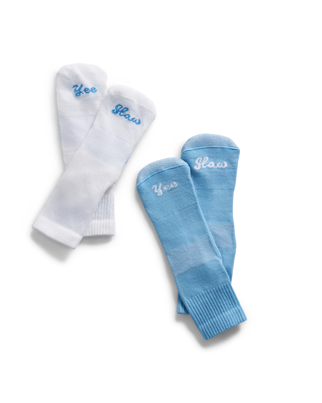 Yee Haw Hiker Sock (2-Pack) - White Blue Polyester Spandex