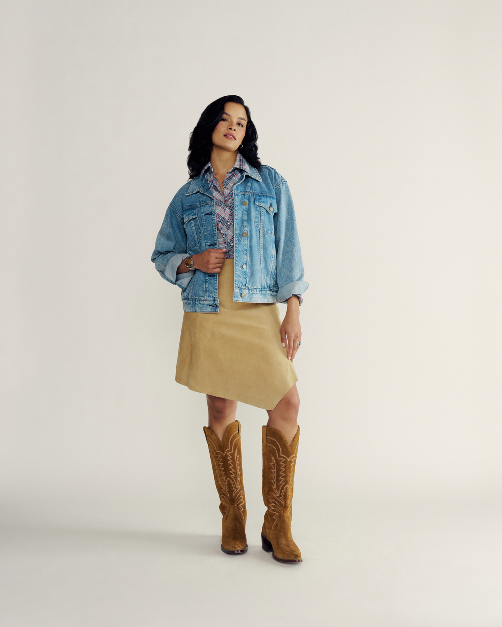 Women's Denim Trucker Jacket - Medium Wash Denim