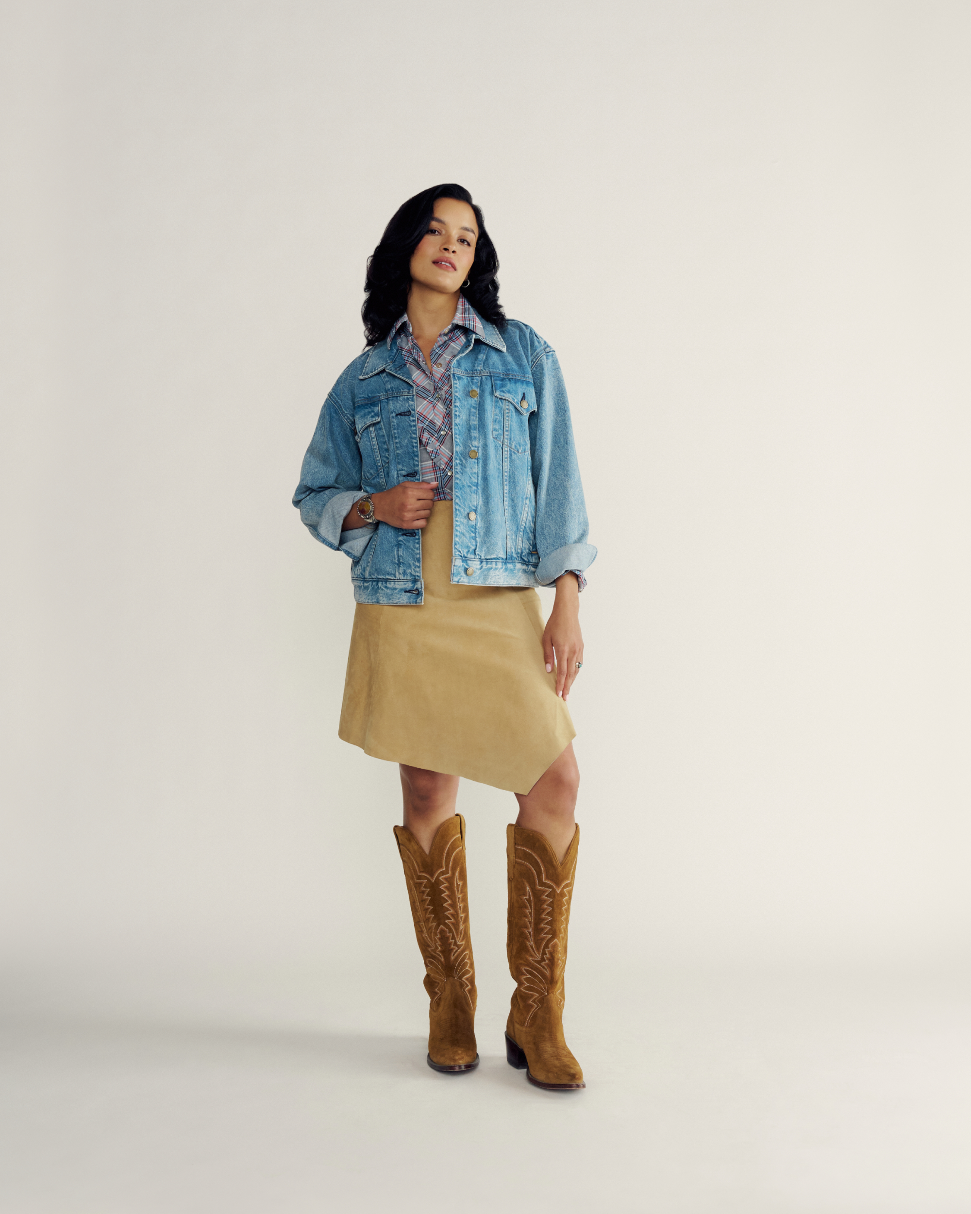 Women's Denim Trucker Jacket - Medium Wash Denim
