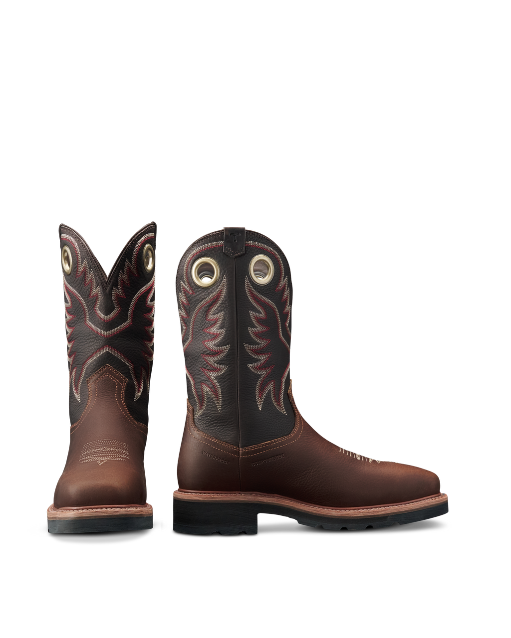 LongHaul Waterproof Square Composite Toe Work Boot - Tobacco Black Cowhide