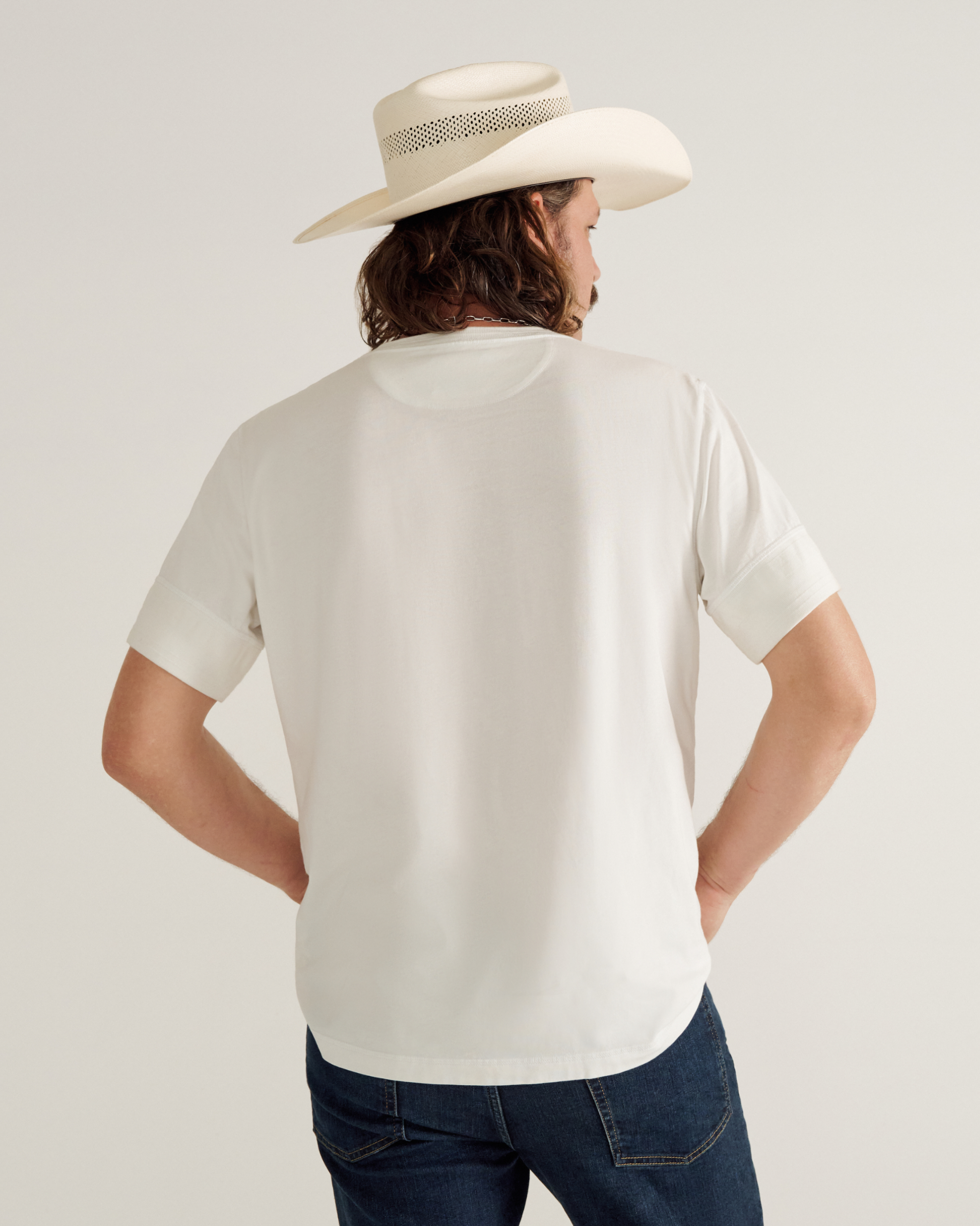 Men's Standard Issue Short Sleeve Henley - White Pima Cotton