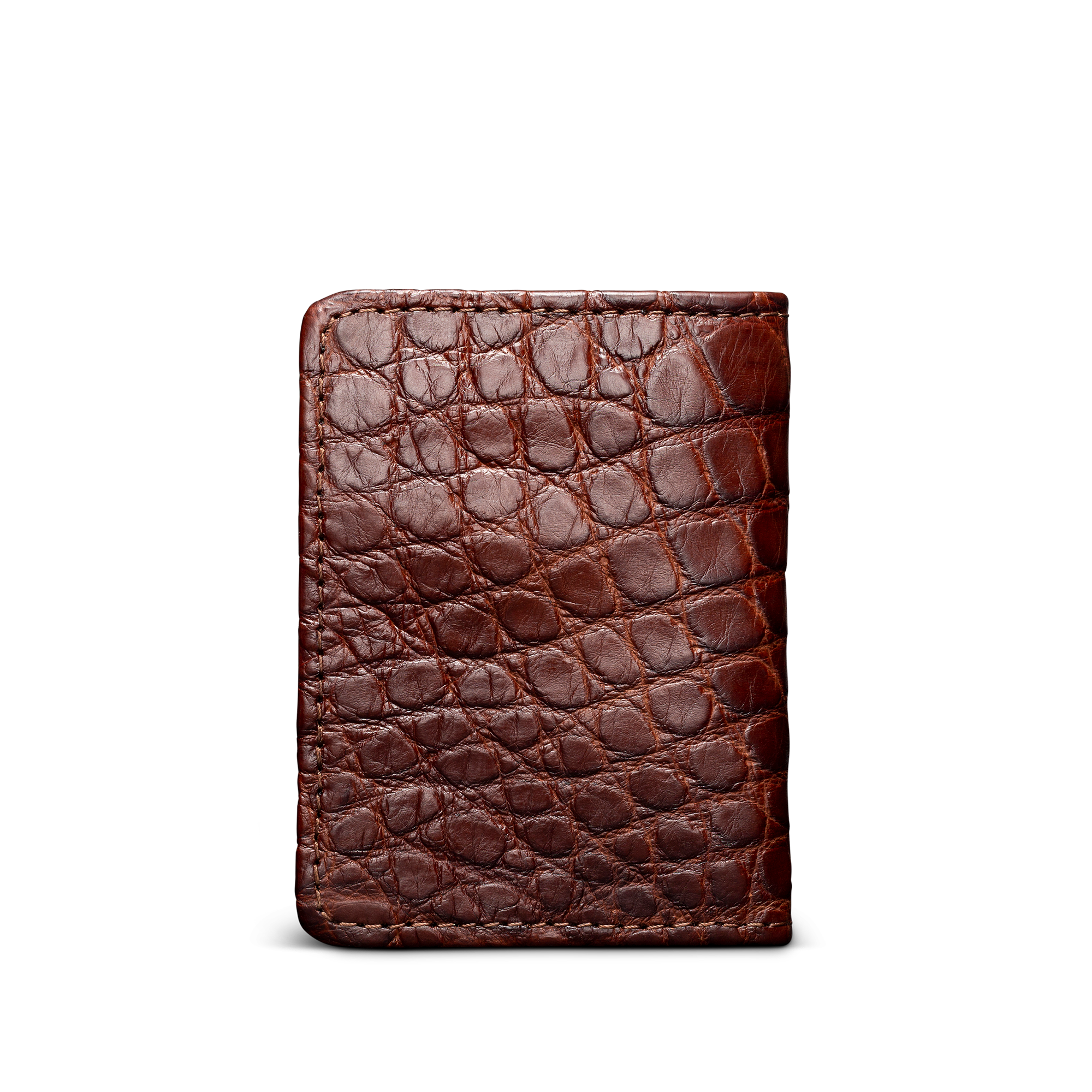 Alligator Bifold Card Case - Walnut Alligator