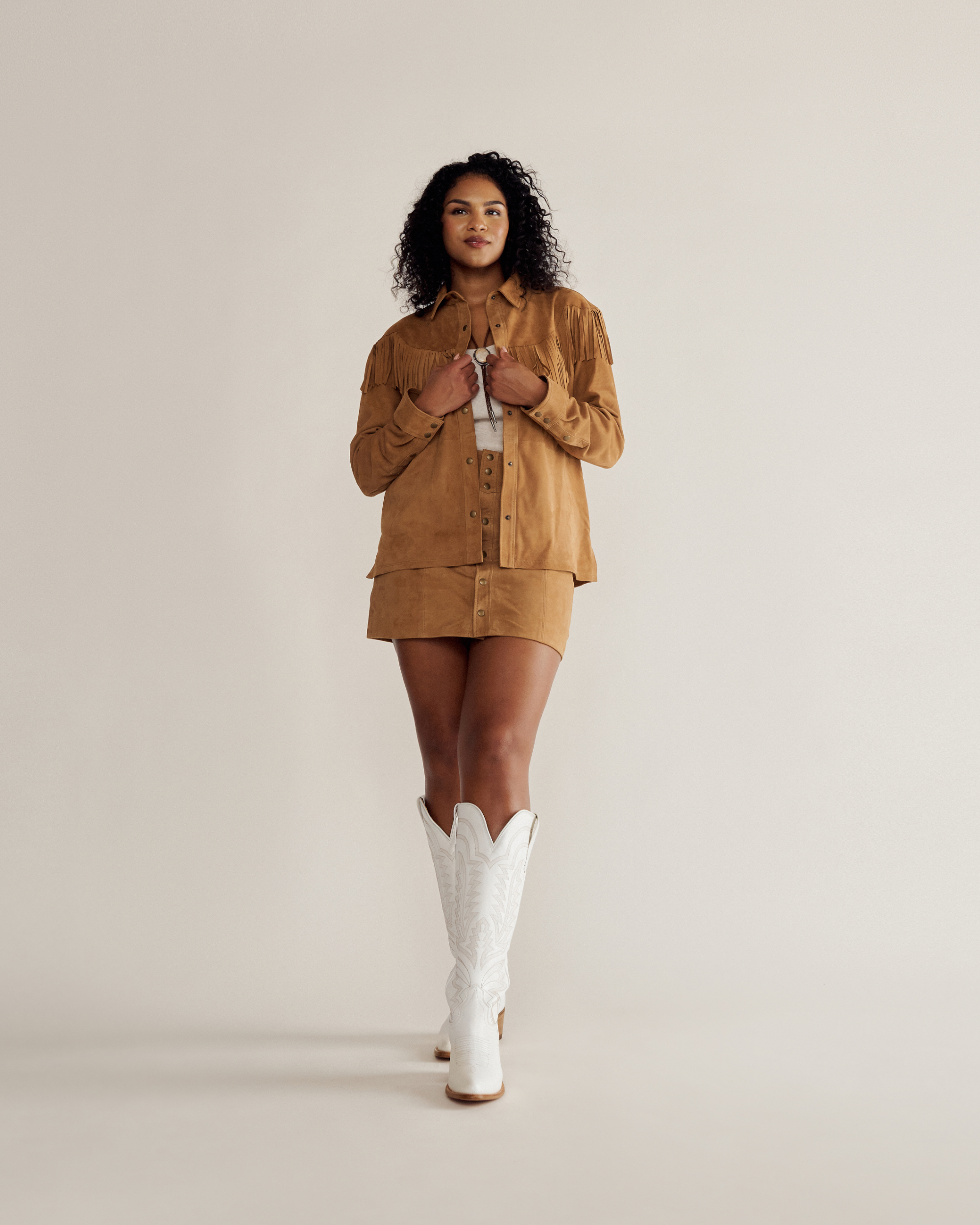 The Abby Wide Calf - Snow Cowhide