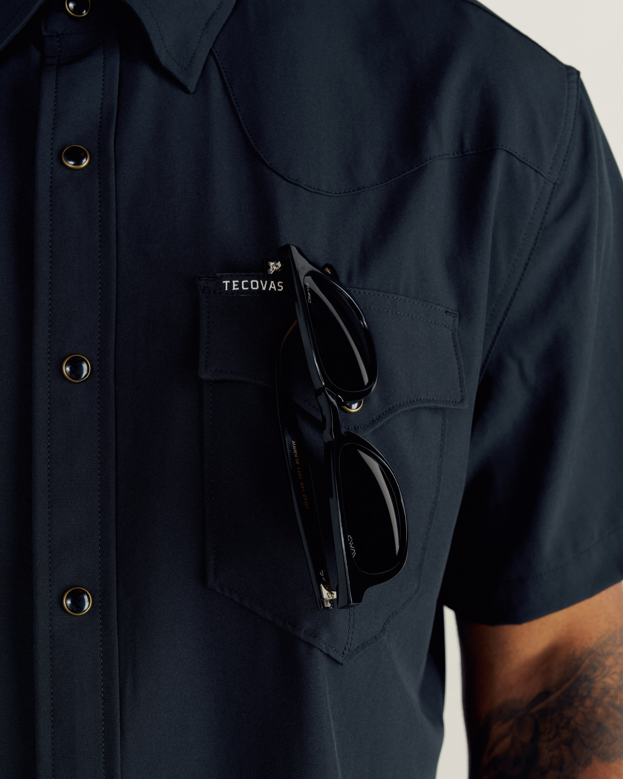Men's Performance Short Sleeve Western Pearl Snap - Black Performance
