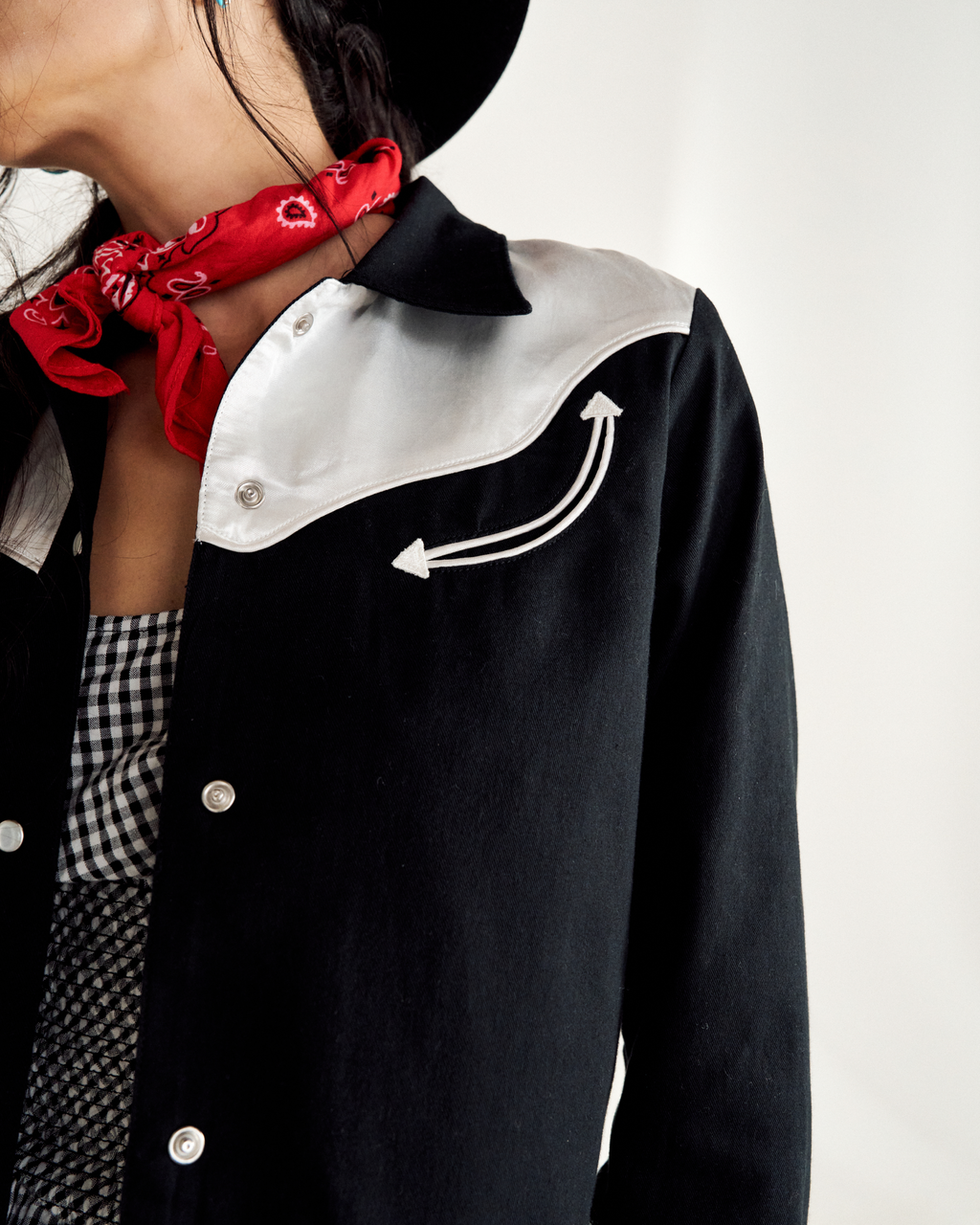 Women's Dolly Jacket - Black White Cotton