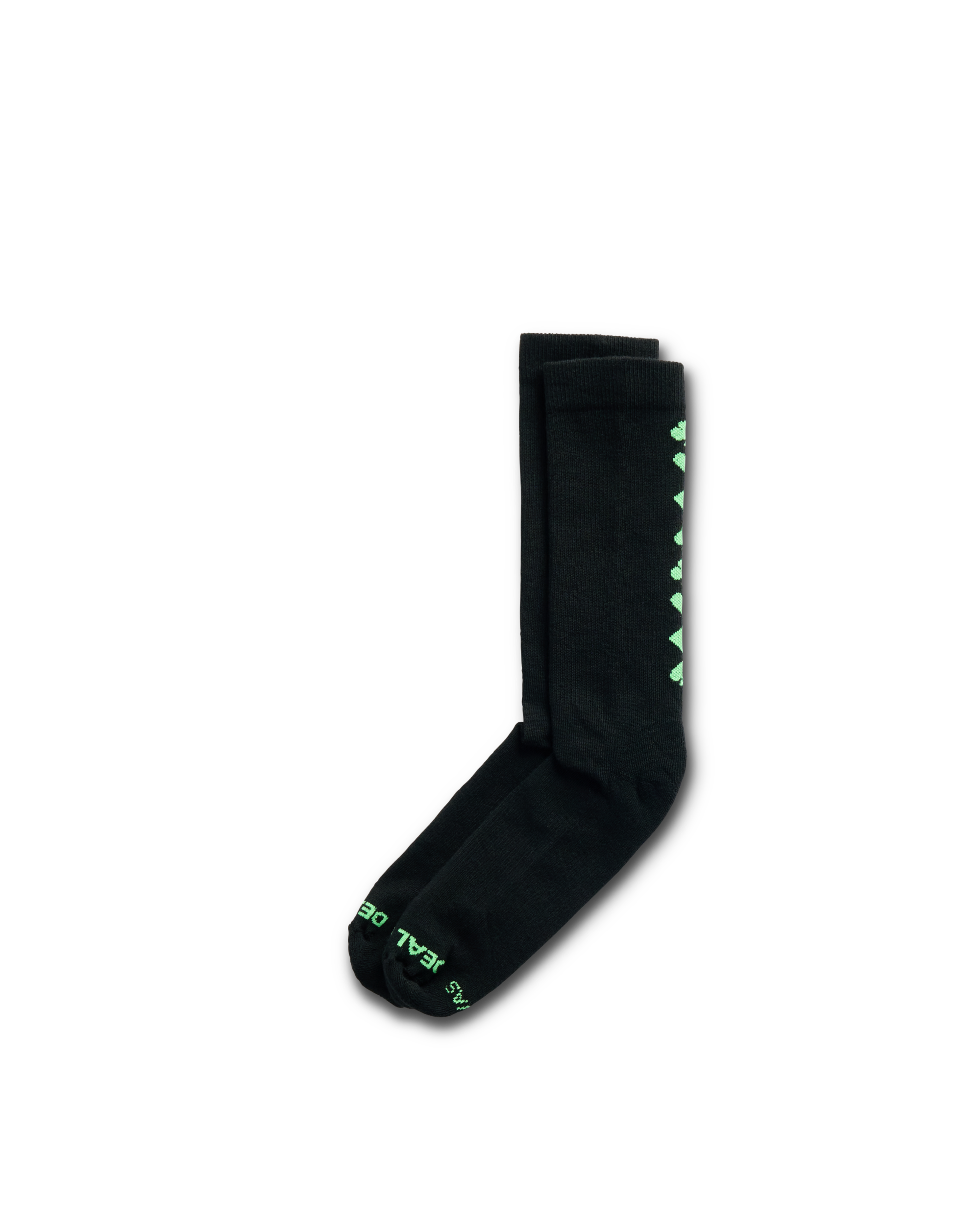 Deal Me In Mid Calf Sock (2-Pack) - Black Gamblers Green Polyester Spandex