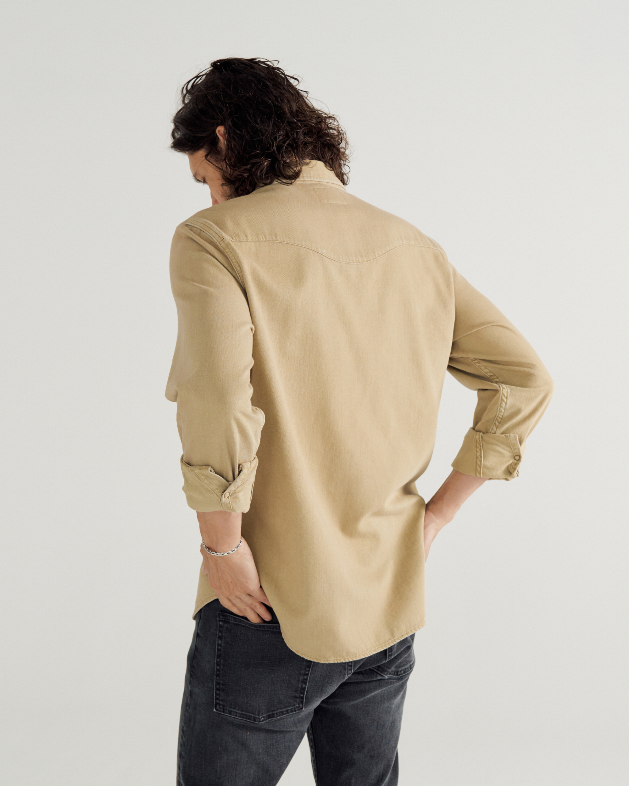 Men's Denim Long Sleeve Pearl Snap - Coriander Denim
