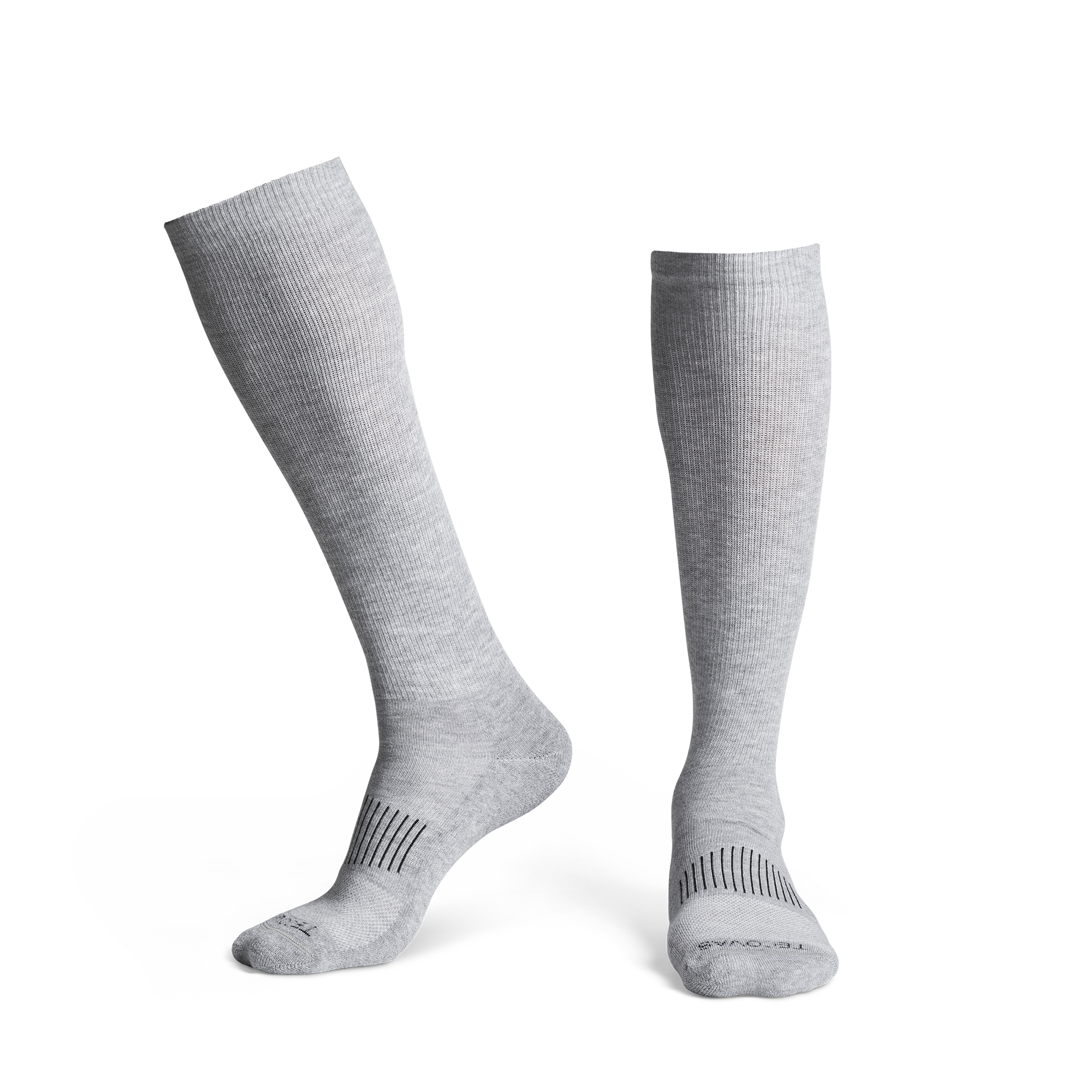 Over-The-Calf Socks (Single) - Gray Polyester Spandex