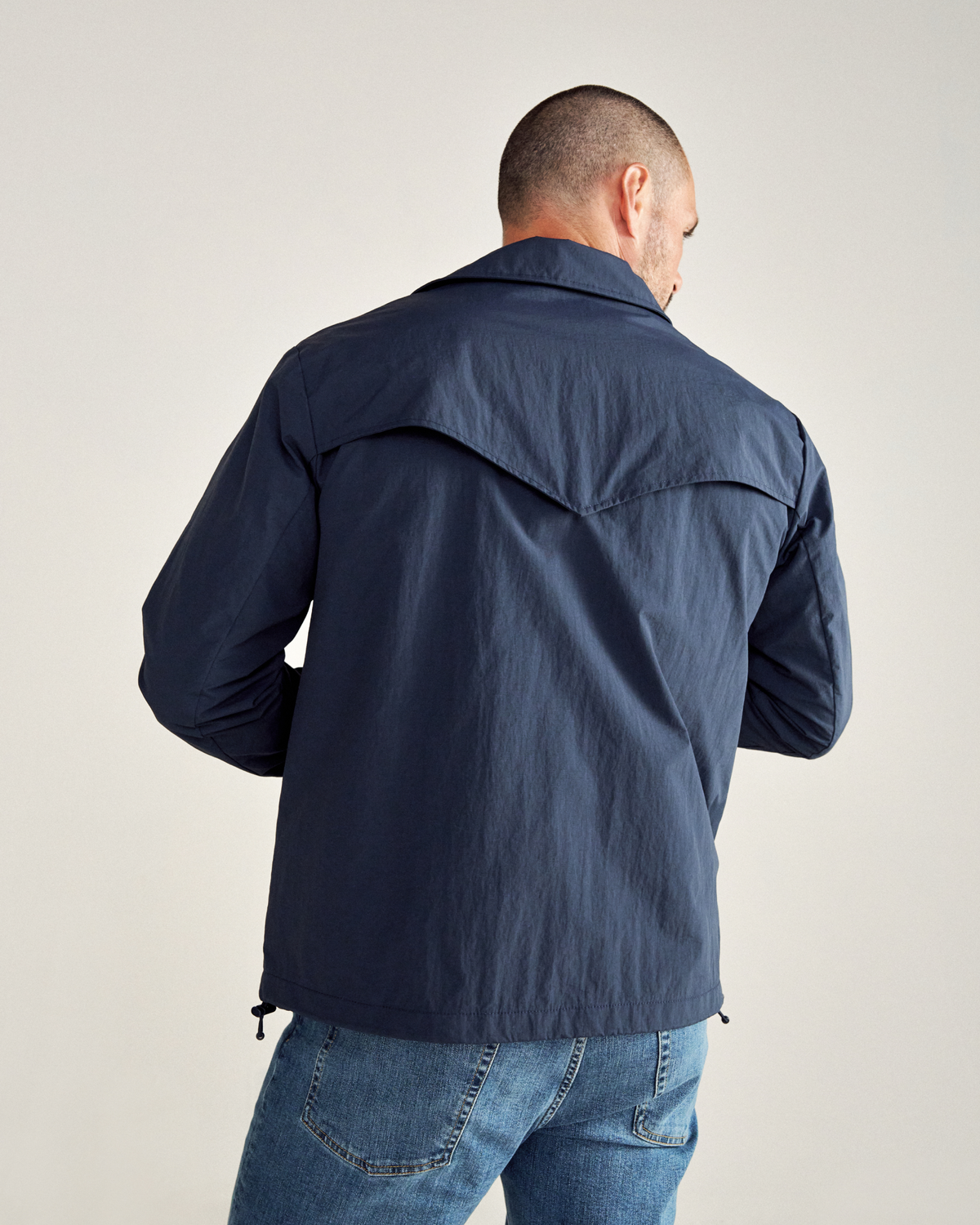 Men's Coaches Jacket - Navy Nylon