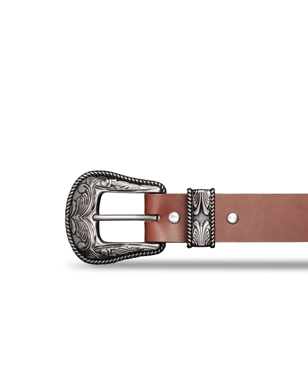 Women's Western 3 Piece Belt - Brown Cowhide
