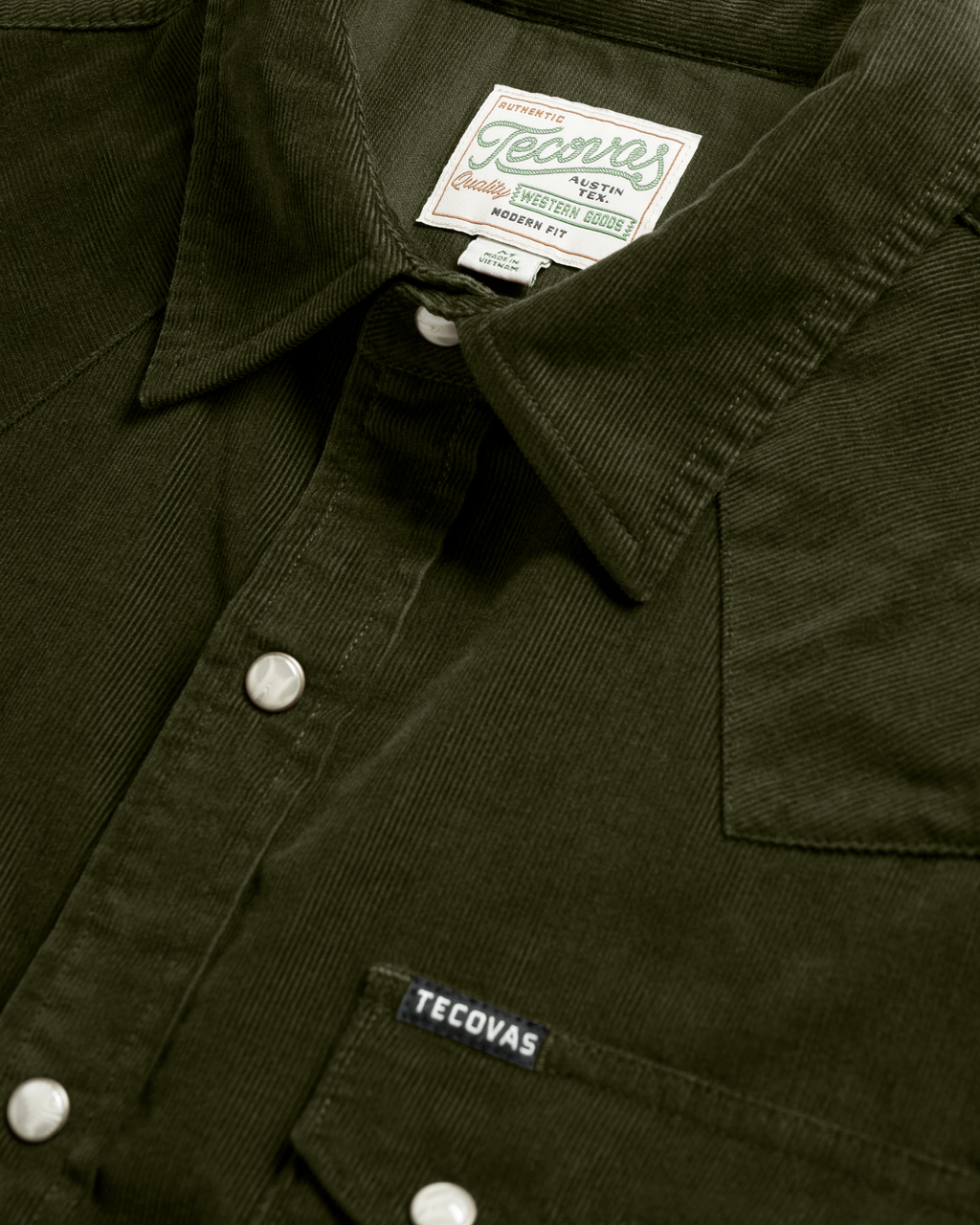 Men's Long Sleeve Texas Weight Corduroy Pearl Snap - Pine Corduroy