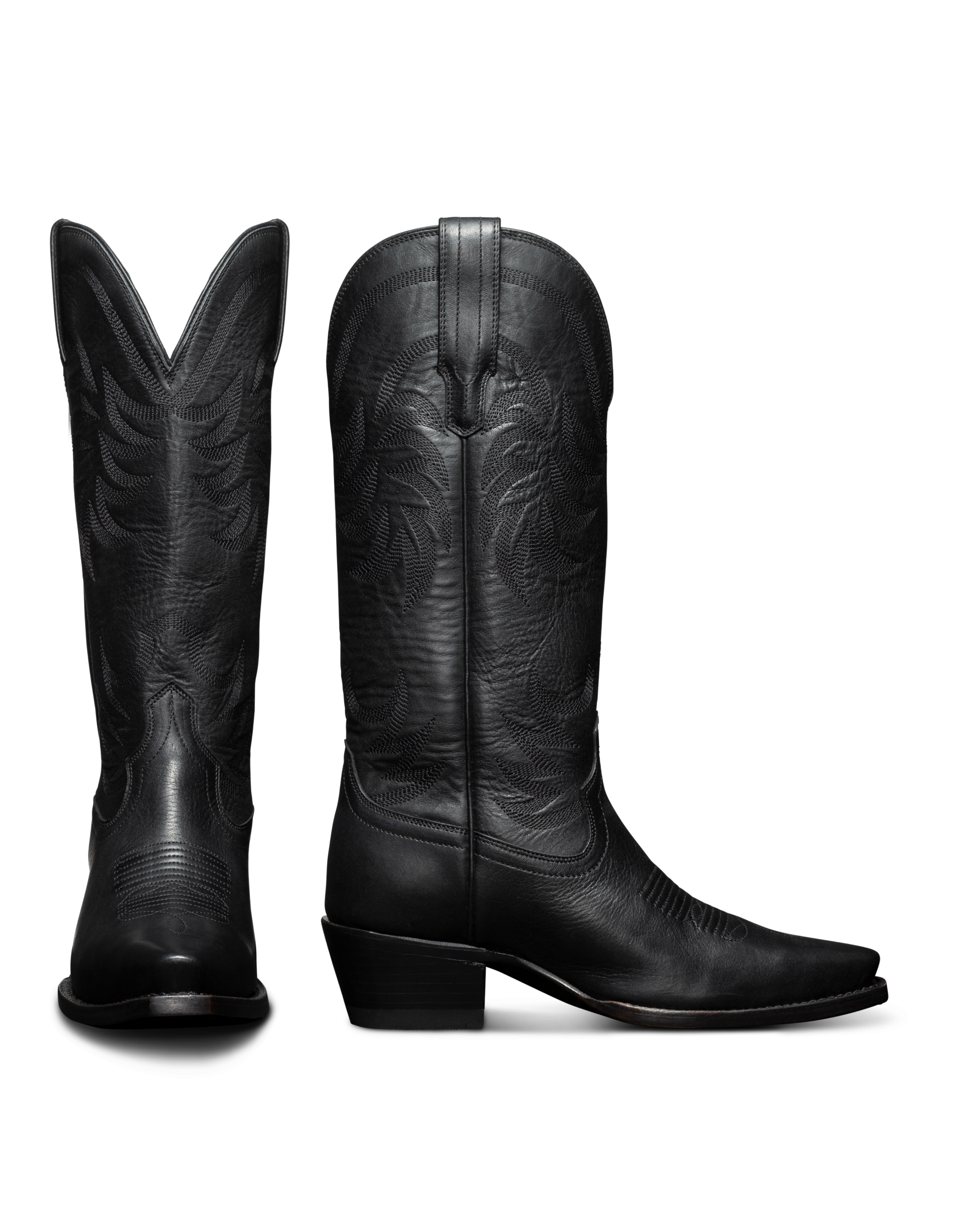The Annie Wide Calf - Midnight Cowhide