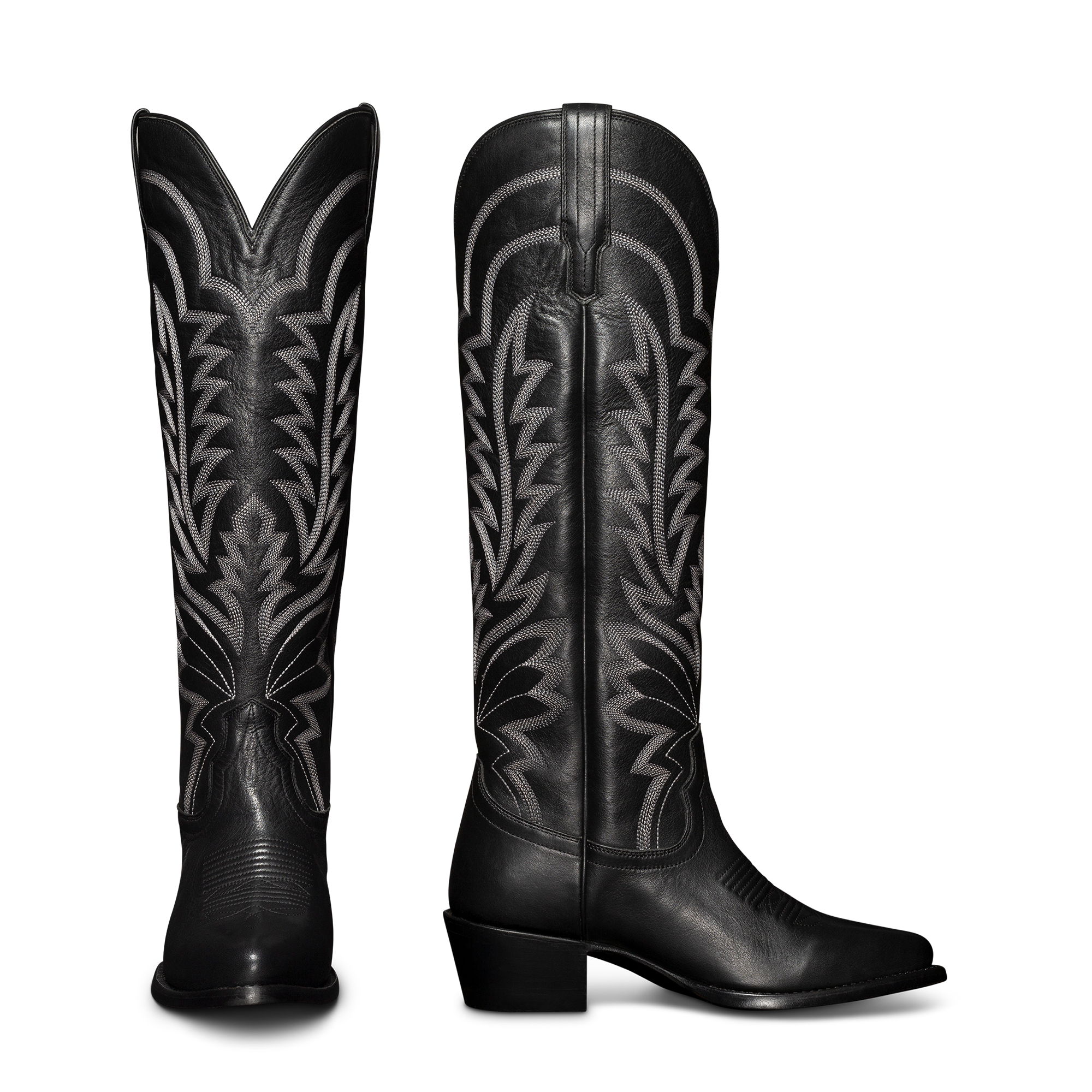 The Abby Wide Calf - Midnight Cowhide