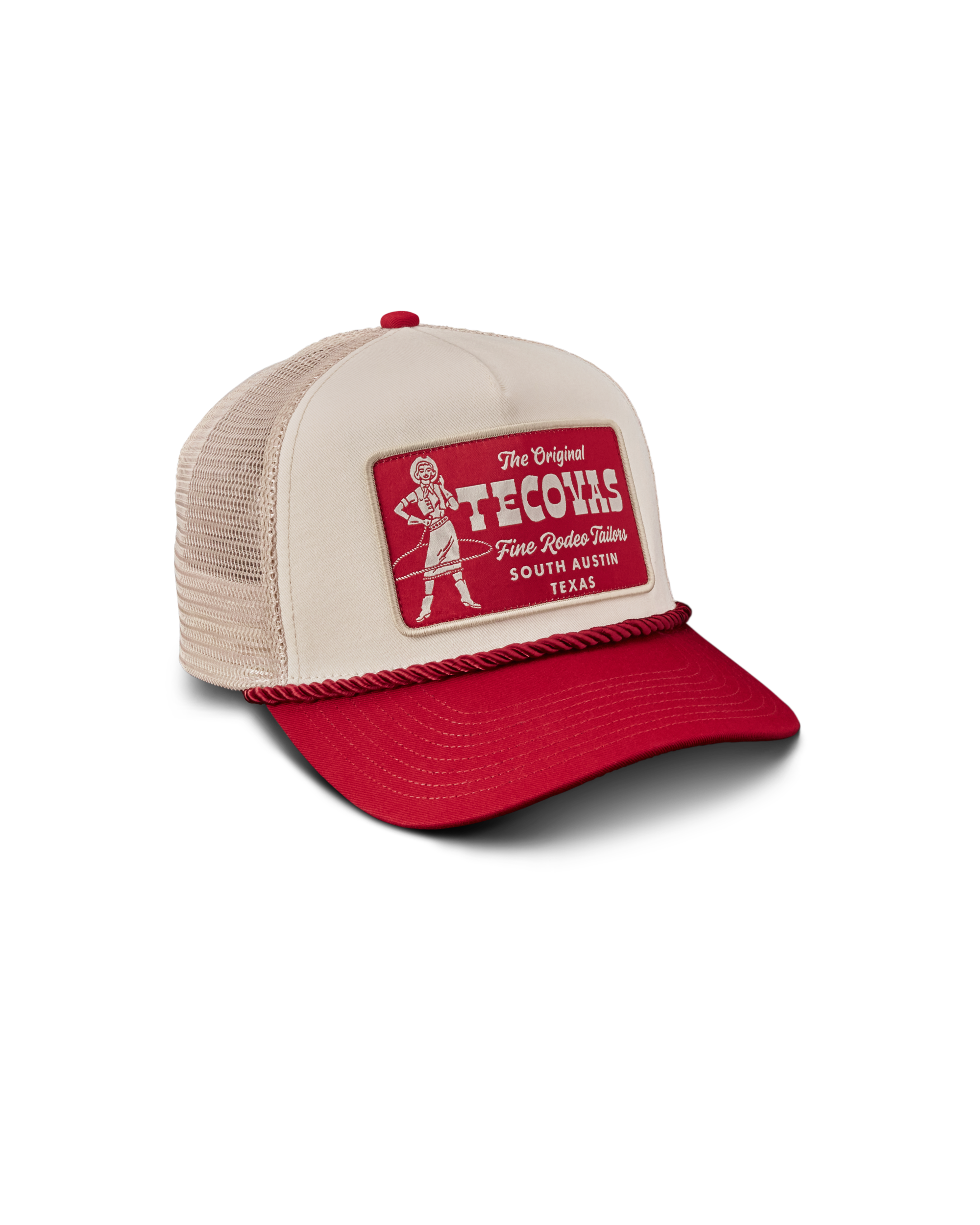 Cowgirl Patch Trucker - Red White Cotton Polyester