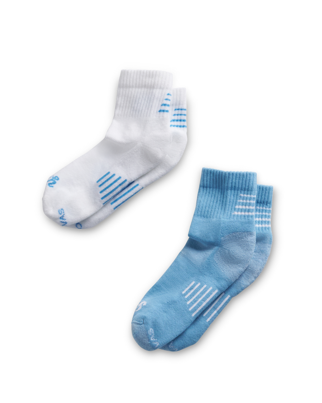 Yee Haw Hiker Sock (2-Pack) - White Blue Polyester Spandex