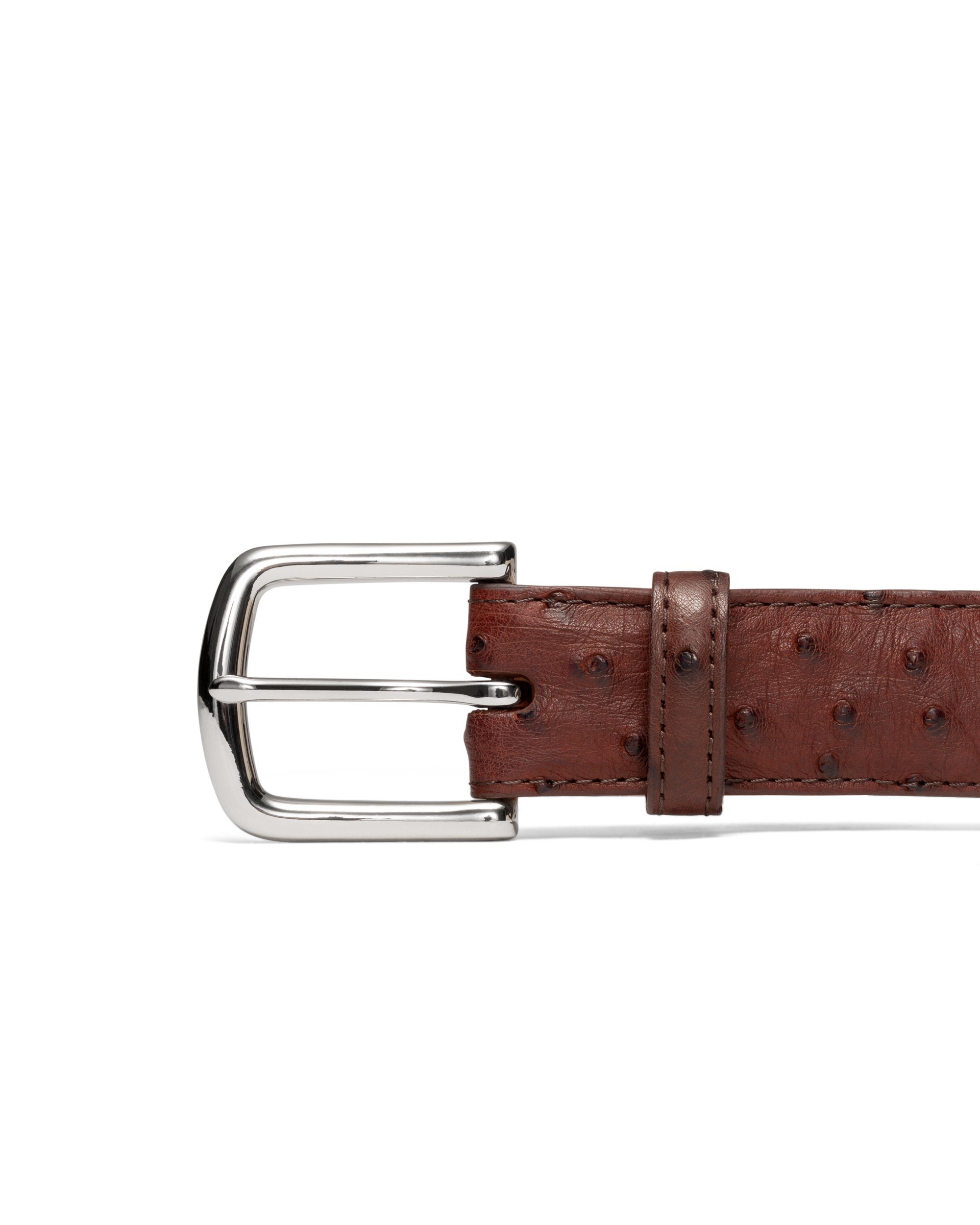 Men's Ostrich Belt - Mahogany Ostrich
