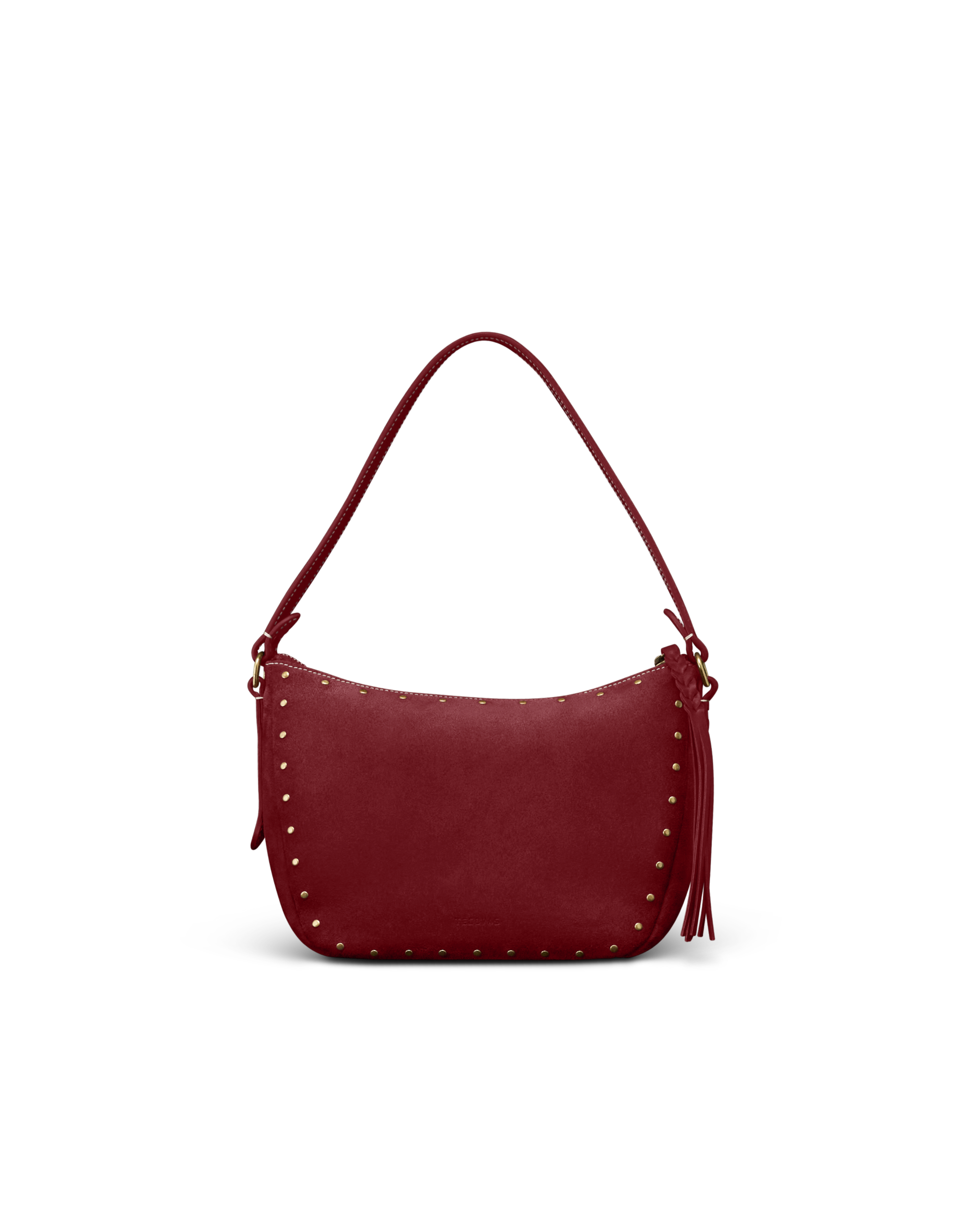 Slouchy Shoulder Bag - Cabernet Suede