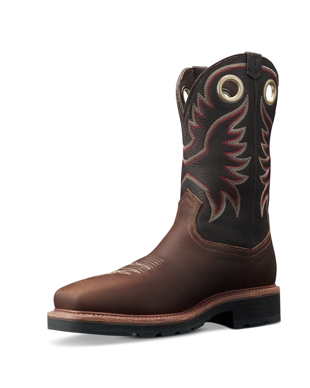 LongHaul Waterproof Square Composite Toe Work Boot - Tobacco Black Cowhide