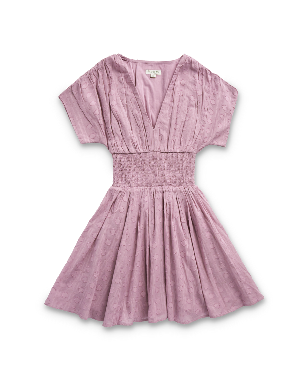 Women's Mini V-Neck Ruched Dress - Lavender Cotton