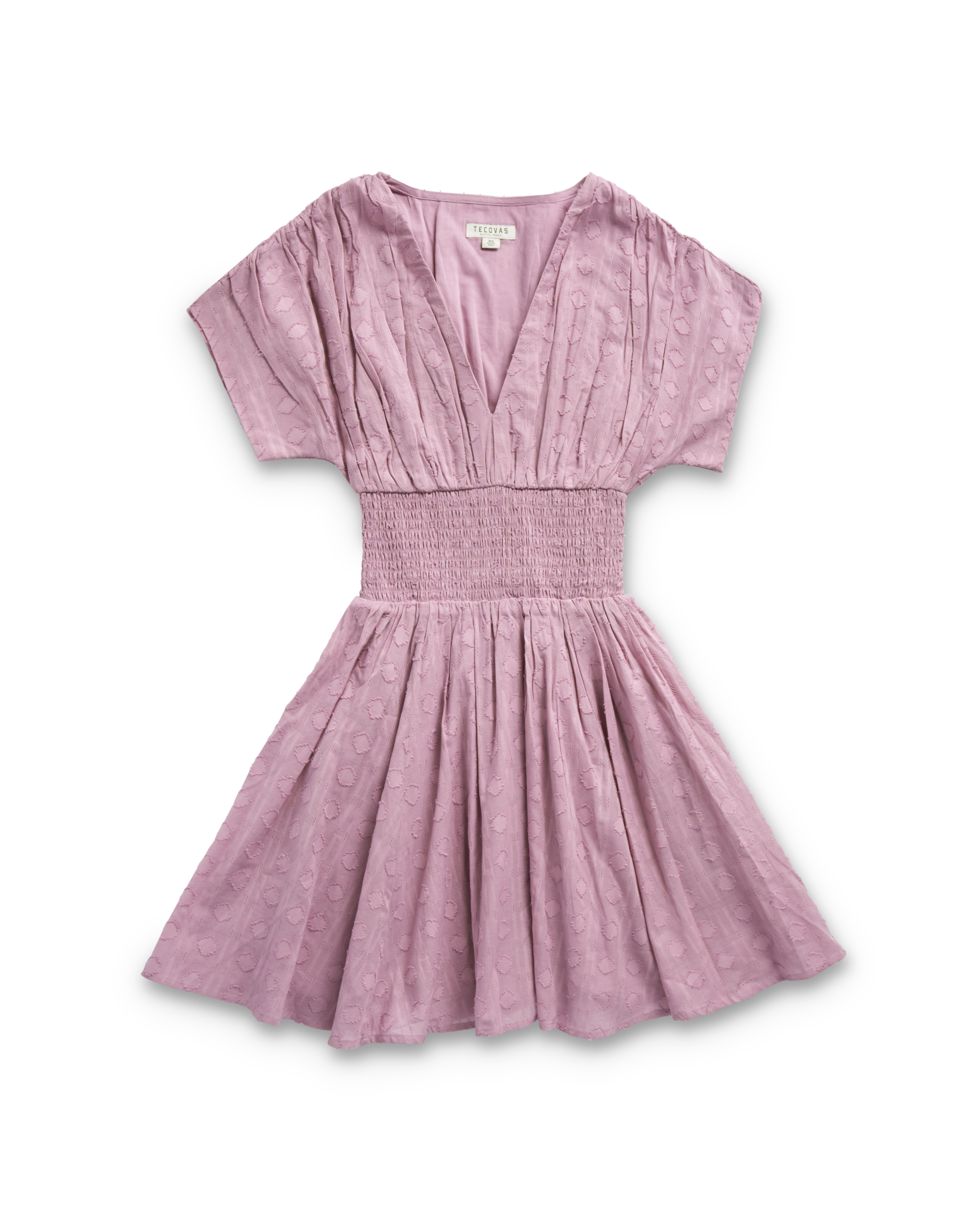 Women's Mini V-Neck Ruched Dress - Lavender Cotton