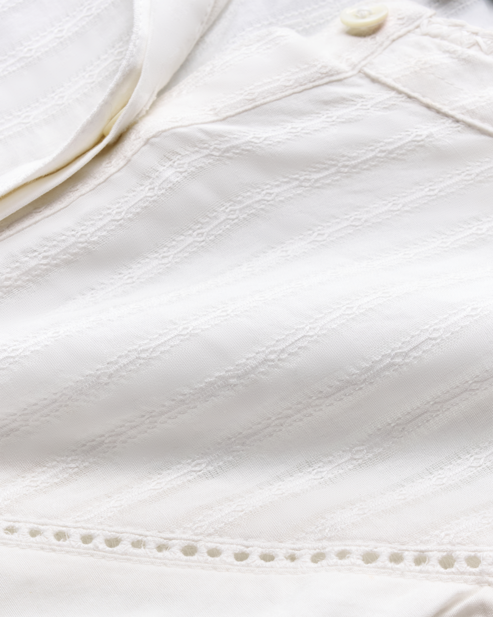 Women's Lace Peasant Top - White Cotton