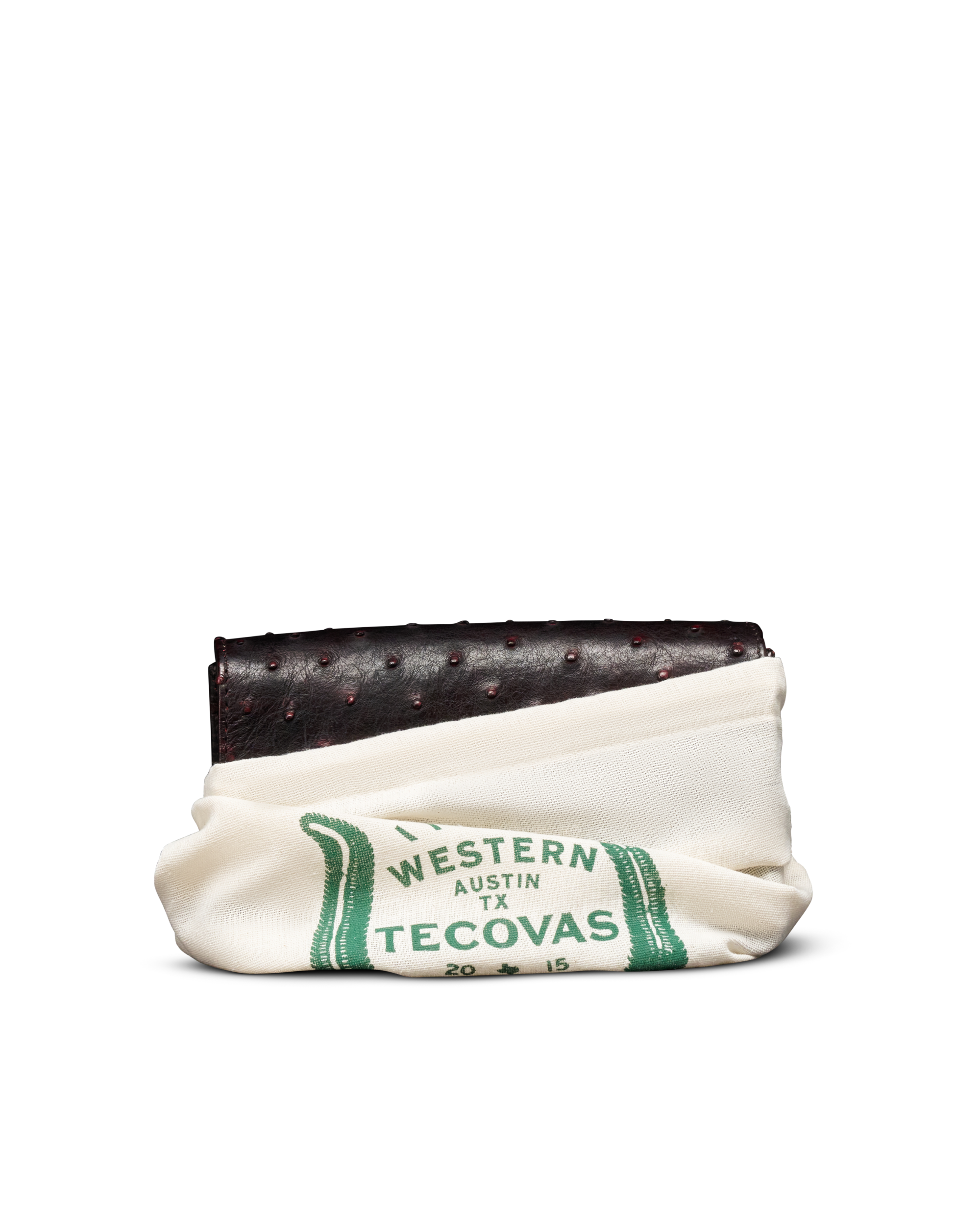 Concho Chain Crossbody - Black Cherry Ostrich