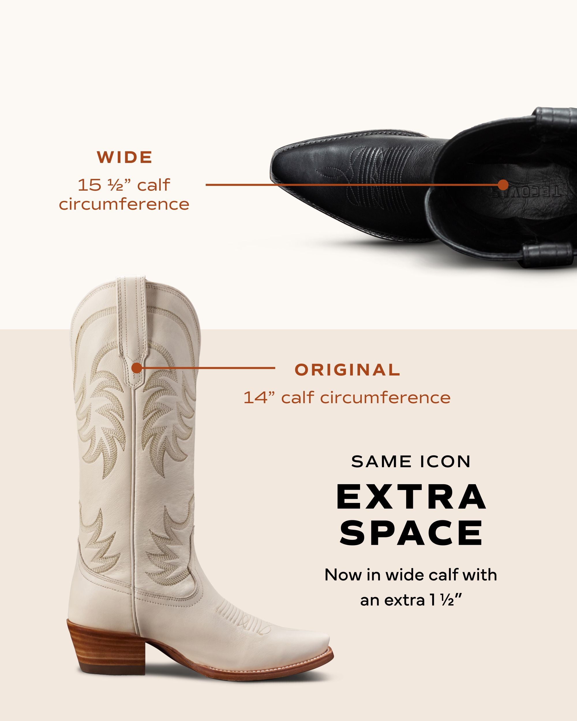 The Annie Wide Calf - Midnight Cowhide