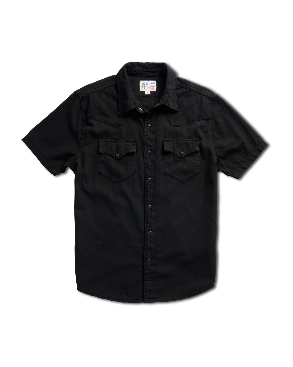 Men's Denim Short Sleeve Pearl Snap - Black Denim