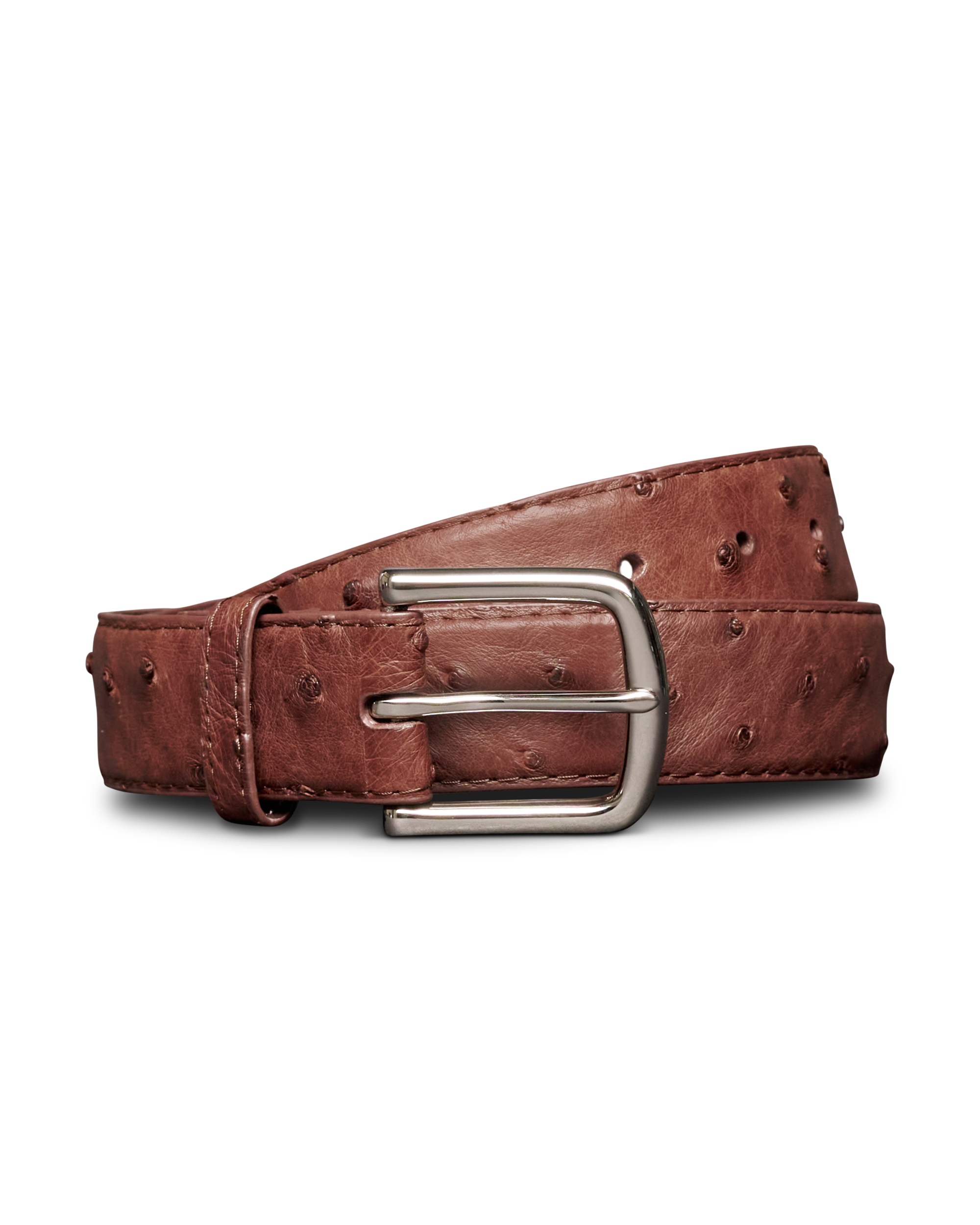 Men's Ostrich Belt - Hazelnut Ostrich
