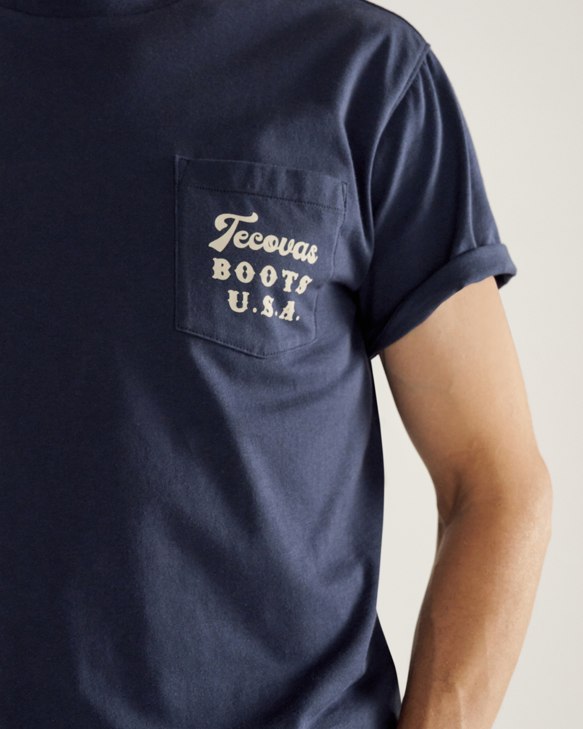 Men's USA Pocket Tee - Navy White Pima Cotton