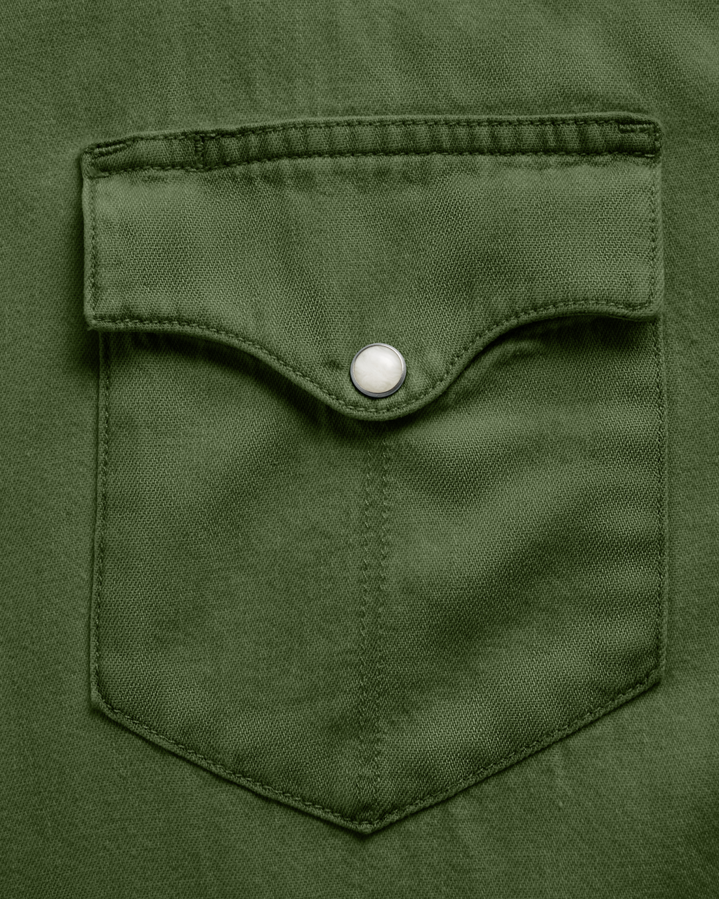 Men's Denim Long Sleeve Pearl Snap - Hunter Green Denim