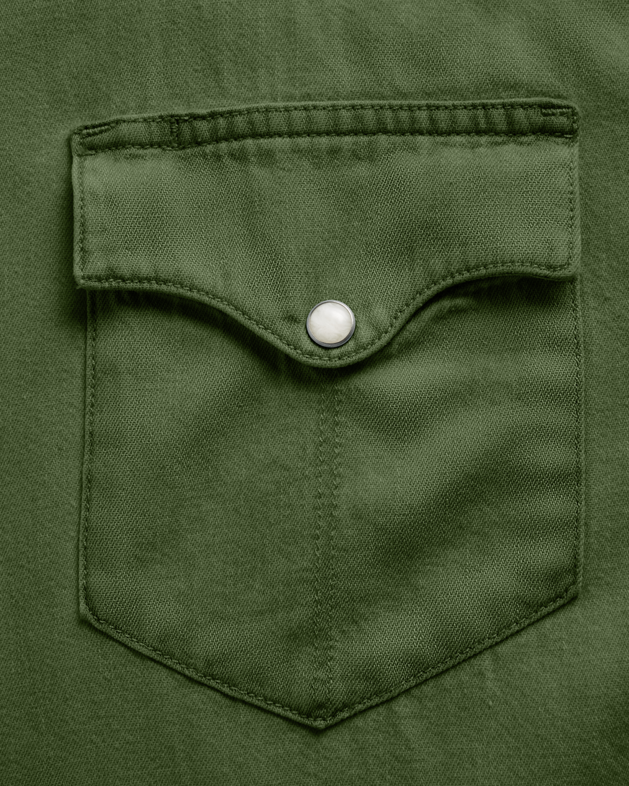 Men's Denim Long Sleeve Pearl Snap - Hunter Green Denim