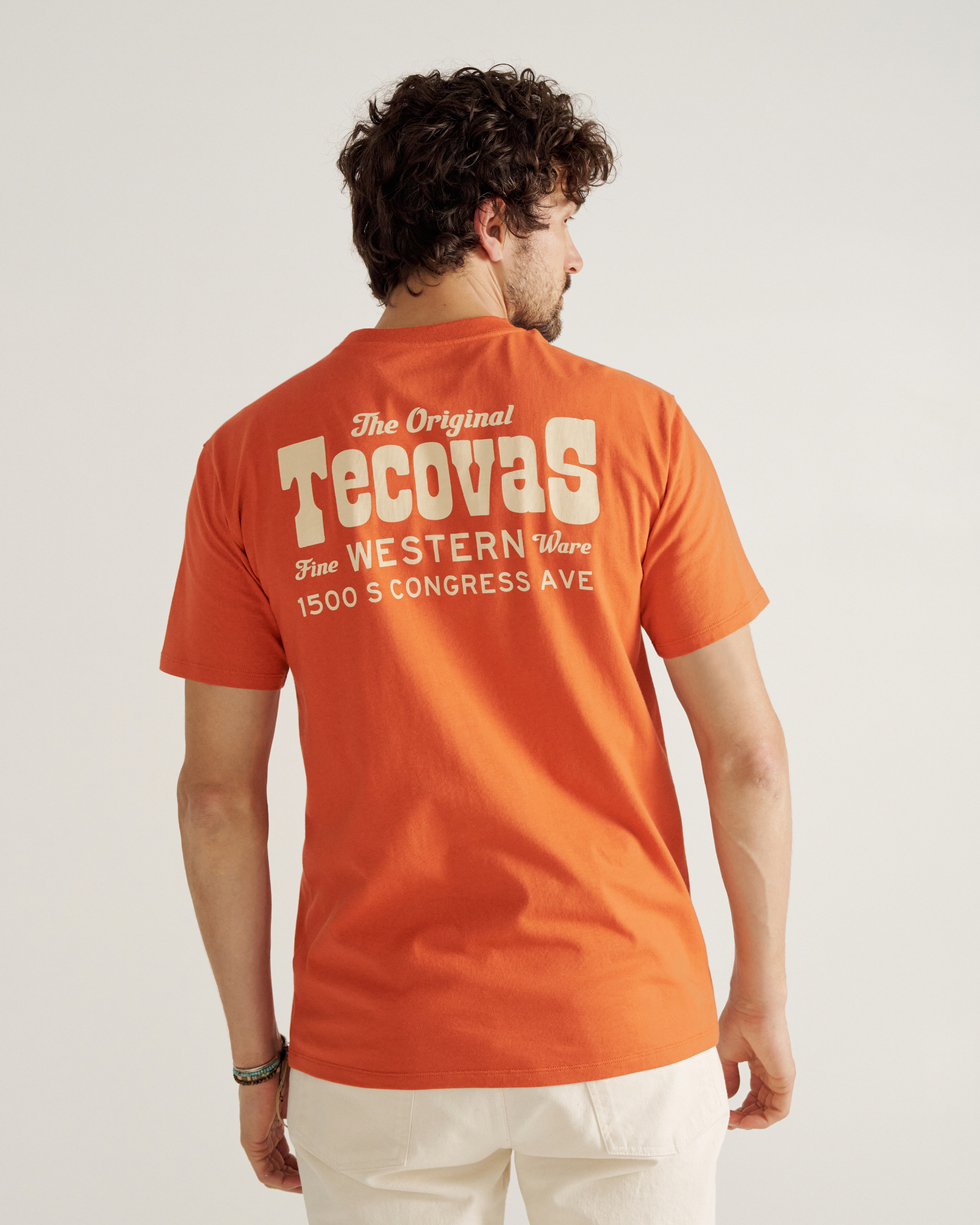 Men's Original Western Pocket Tee - Orange Bone Pima Cotton