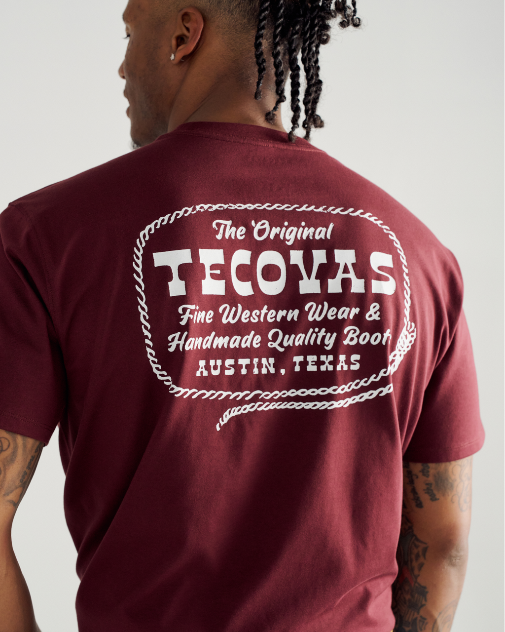 Men's Original Tecovas Rope Tee - Port Bone Supima Cotton