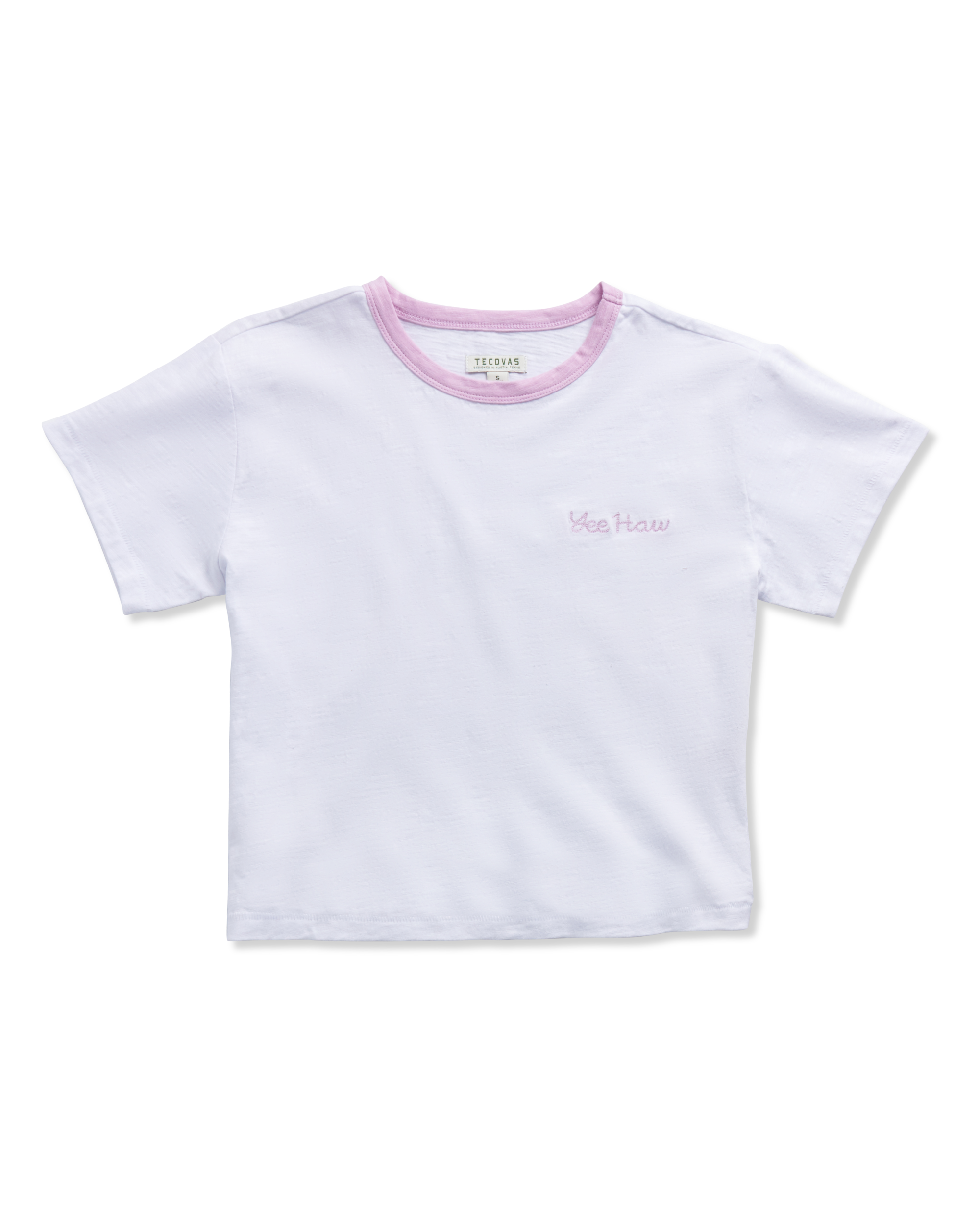 Women's Vintage Ringer Tee - White Lilac Cotton