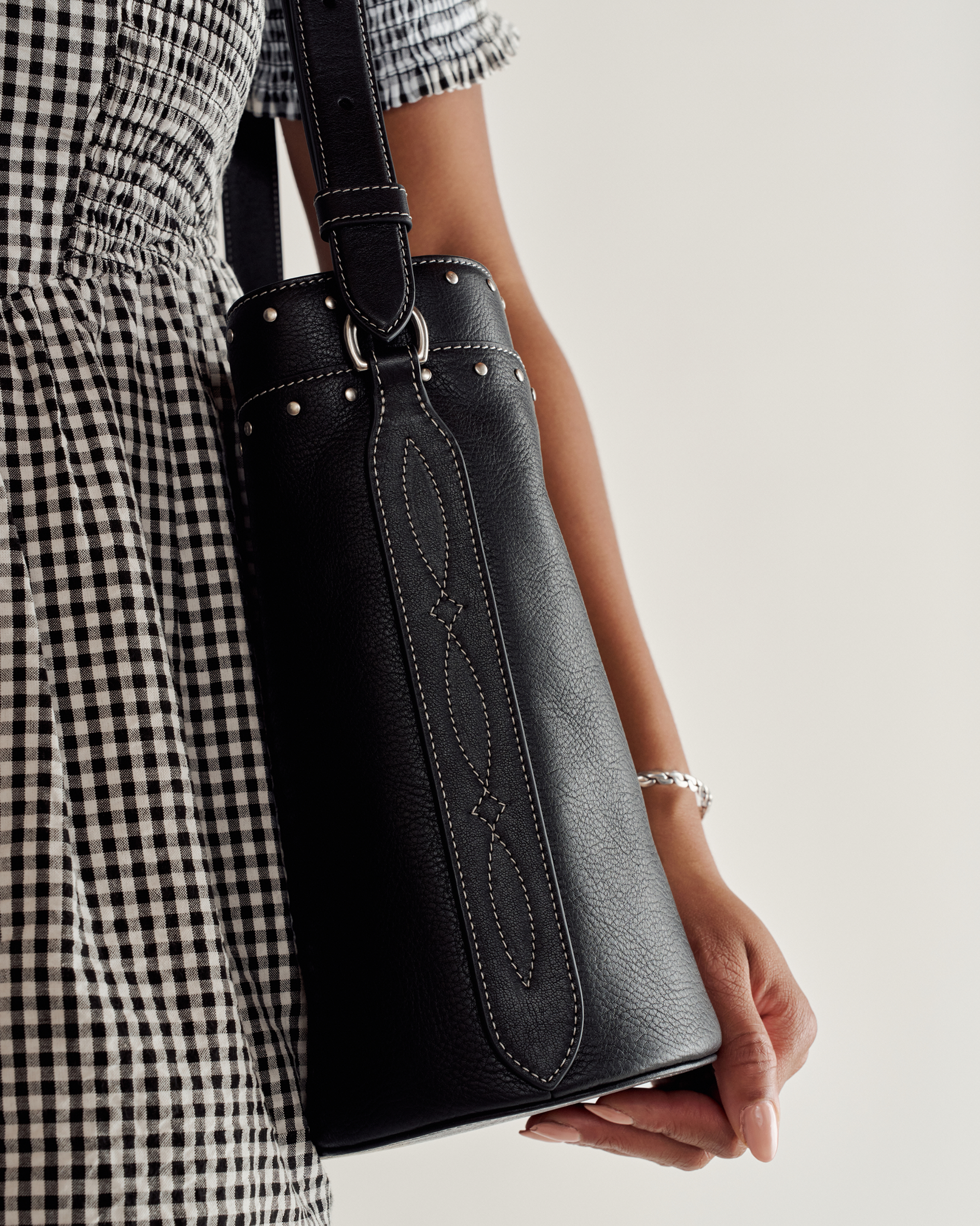 Cowhide Bucket Bag - Black Cowhide