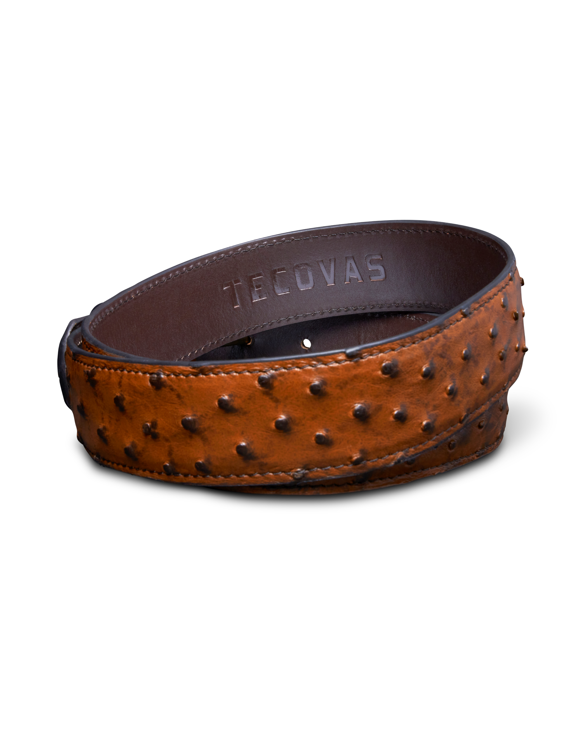 Men's Ostrich Belt - Peanut Ostrich